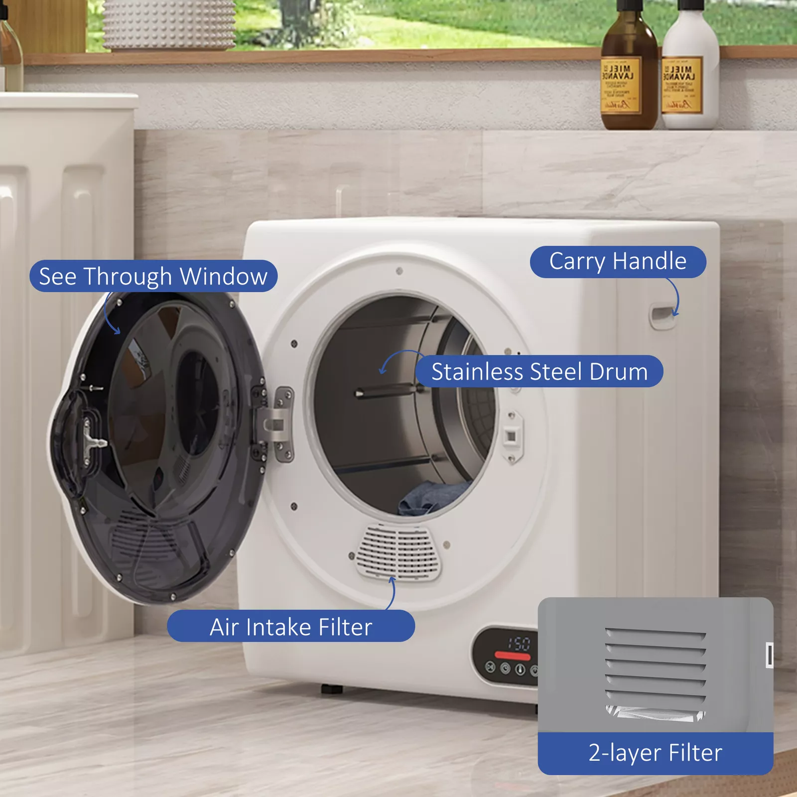 1.5 Cu Ft Electric Portable Laundry Dryer - Image 5