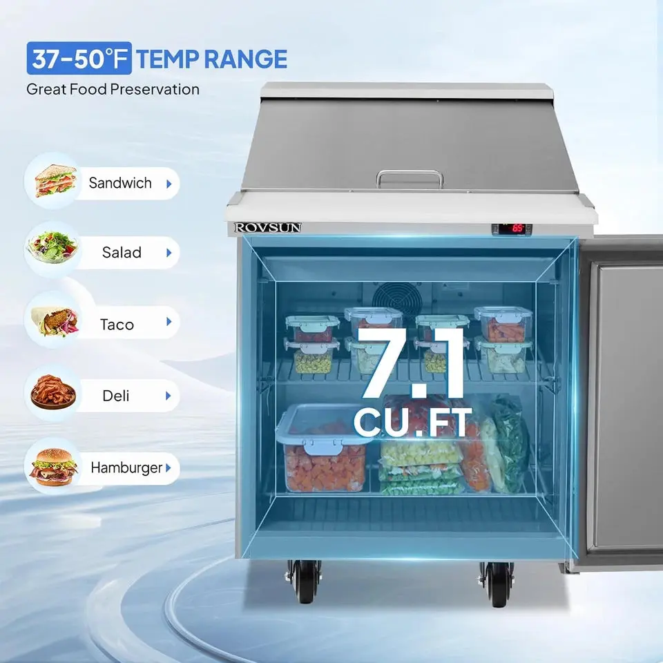 1 Door Commercial Sandwich Refrigerator - Image 4