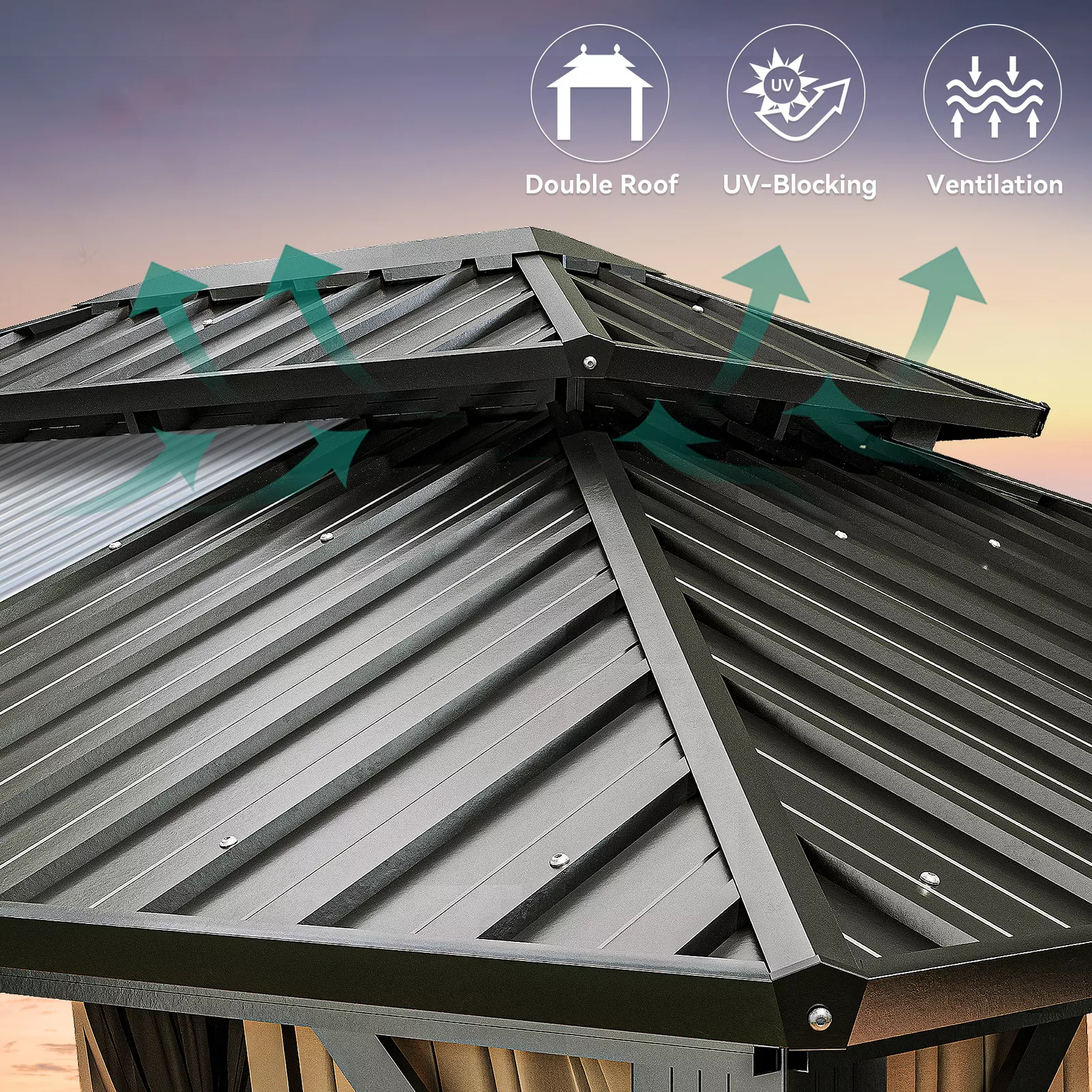 10x12 Outdoor Patio Hard Top Gazebo - Image 3
