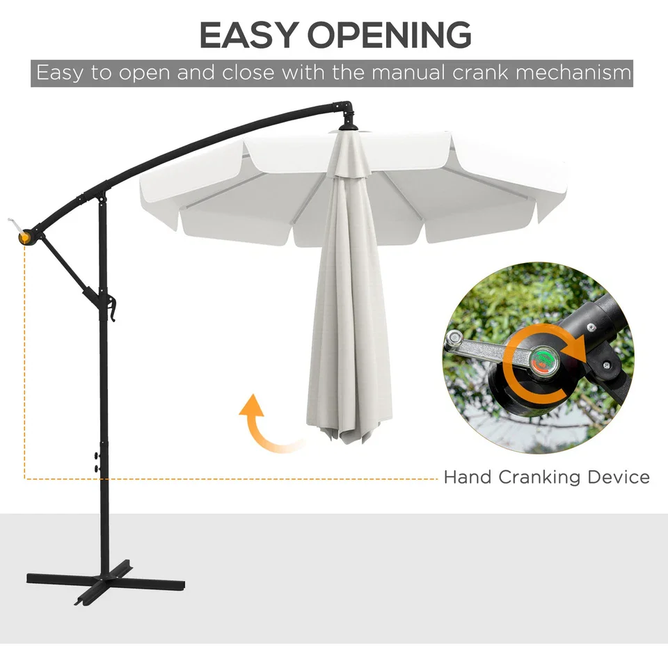 11FT Outdoor Large Patio Cantilever Umbrella - Image 3