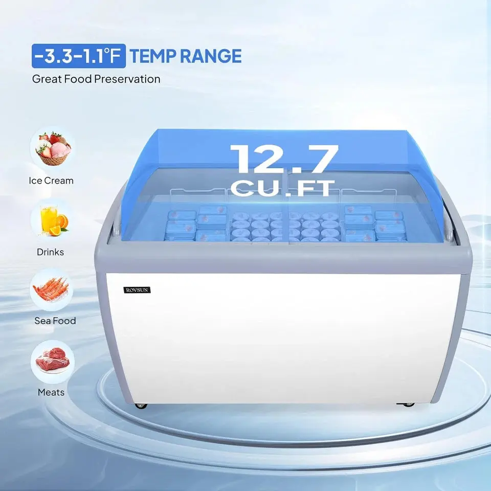 12.7 Cu Ft Commercial Ice Cream Display Freezer - Image 3