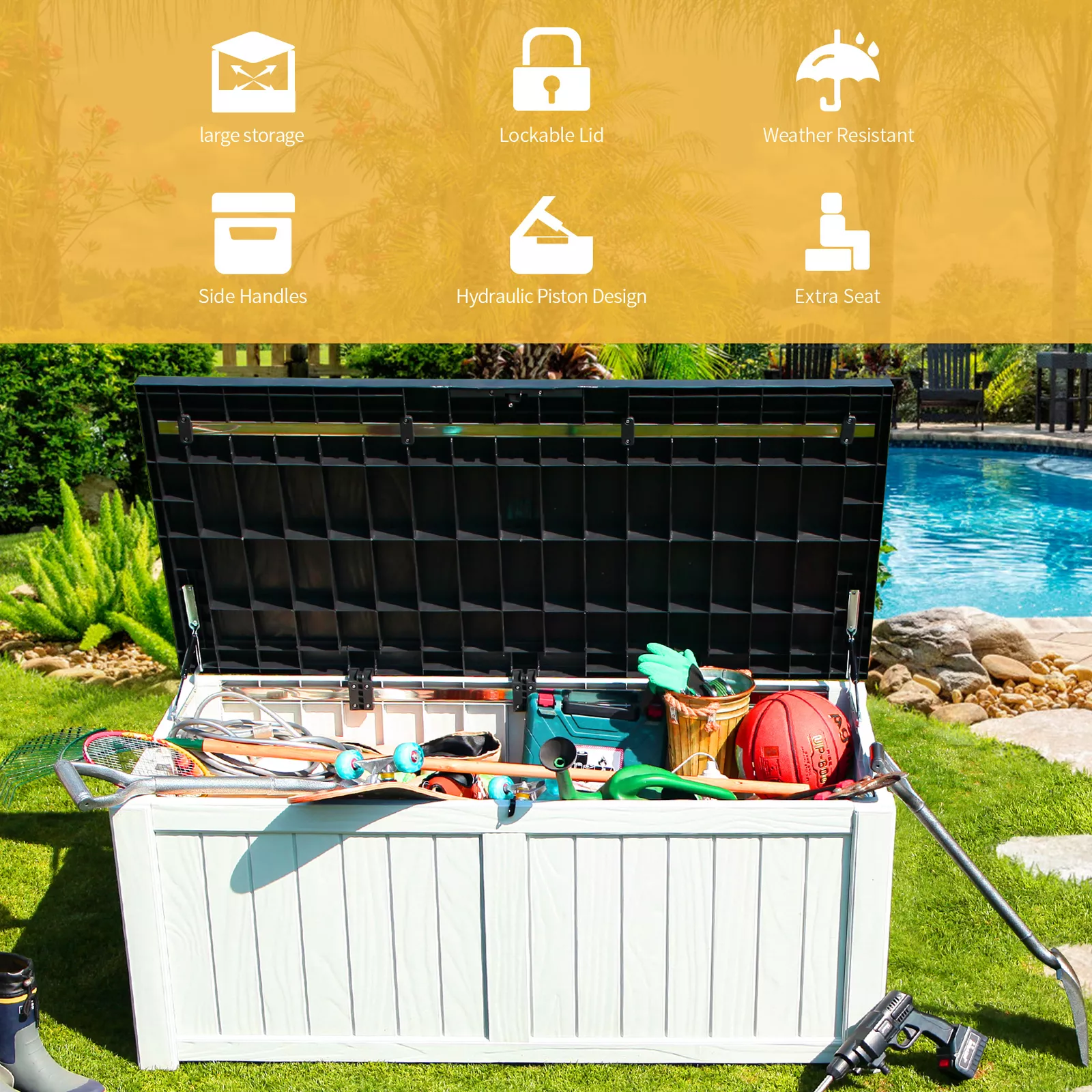 120 Gallon Outdoor Storage Deck Box - Image 7