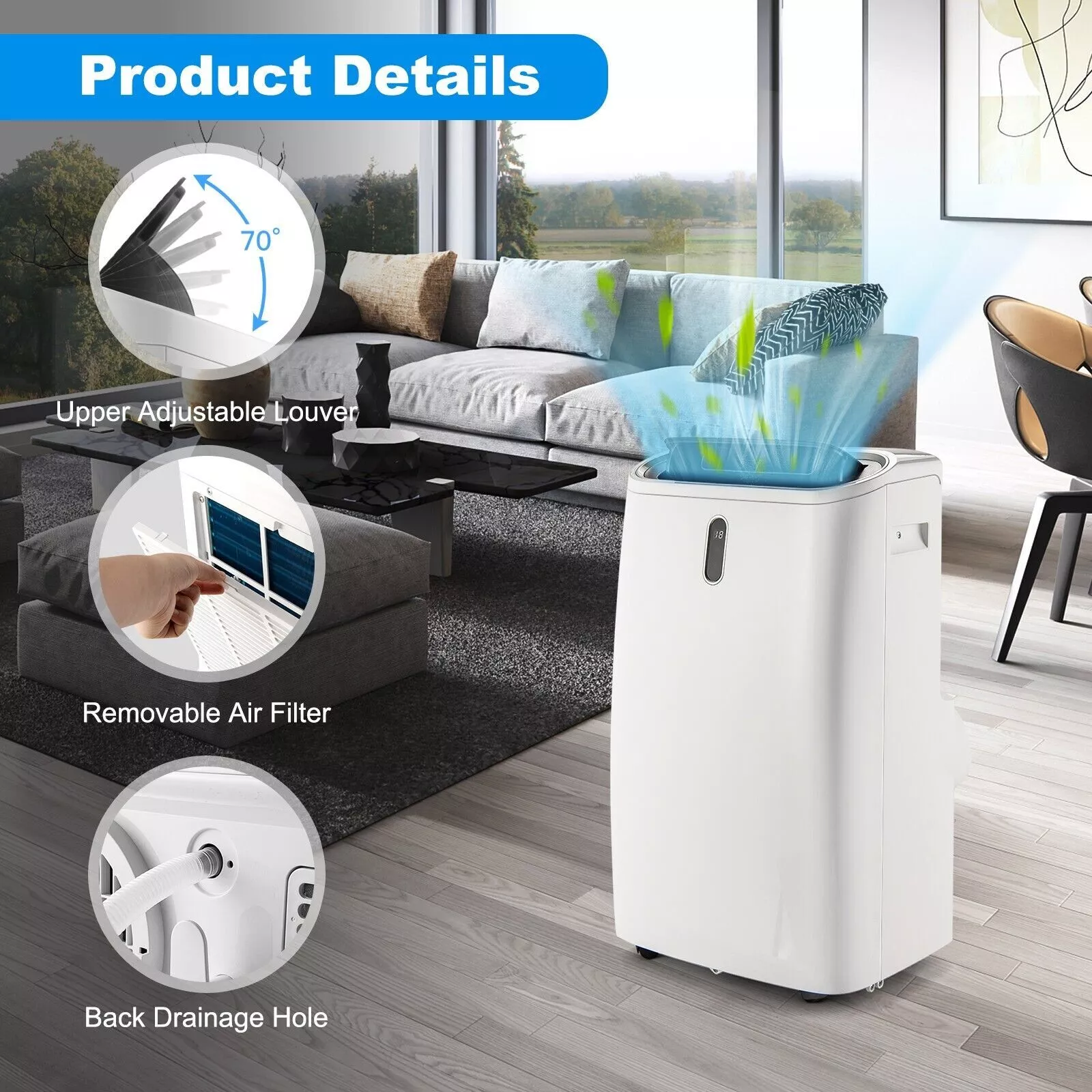 12000 BTU Portable Air Conditioner With Heater - Image 4