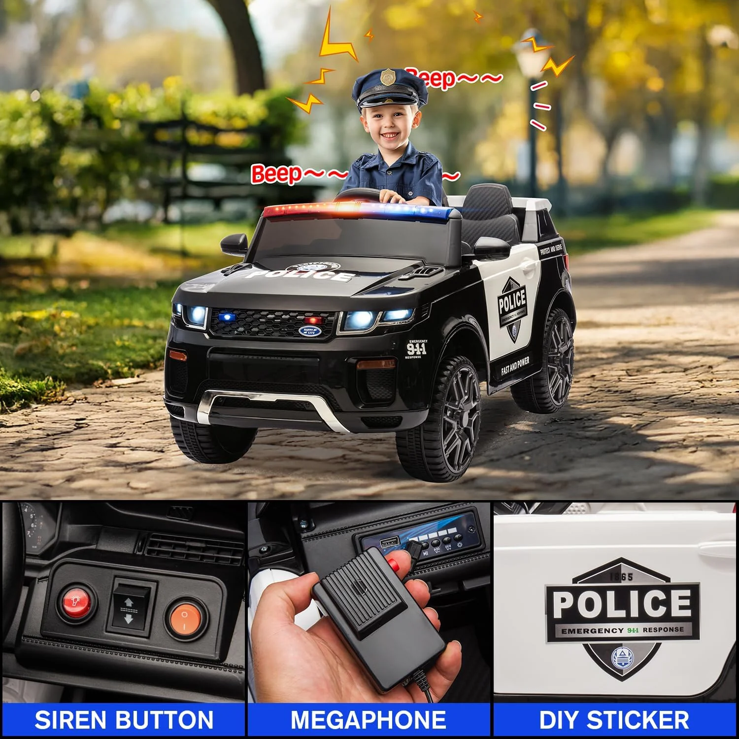 12V Police Car with Remote Control - Image 6