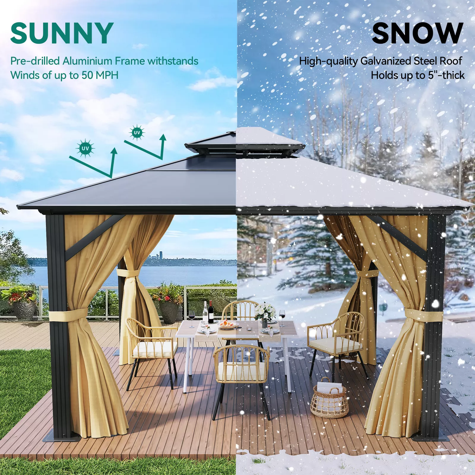 12x14 Outdoor Patio Hard Top Gazebo - Image 3