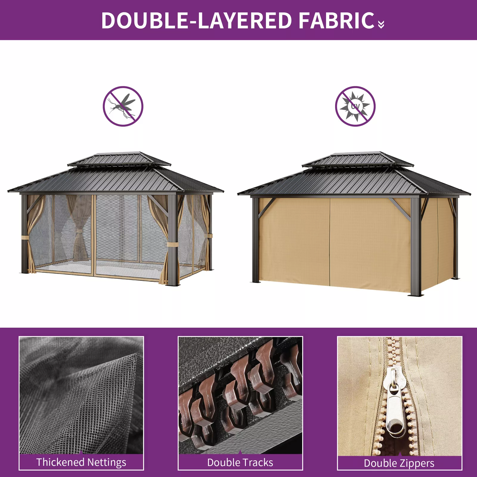 12x16 Outdoor Patio Hard Top Gazebo - Image 5