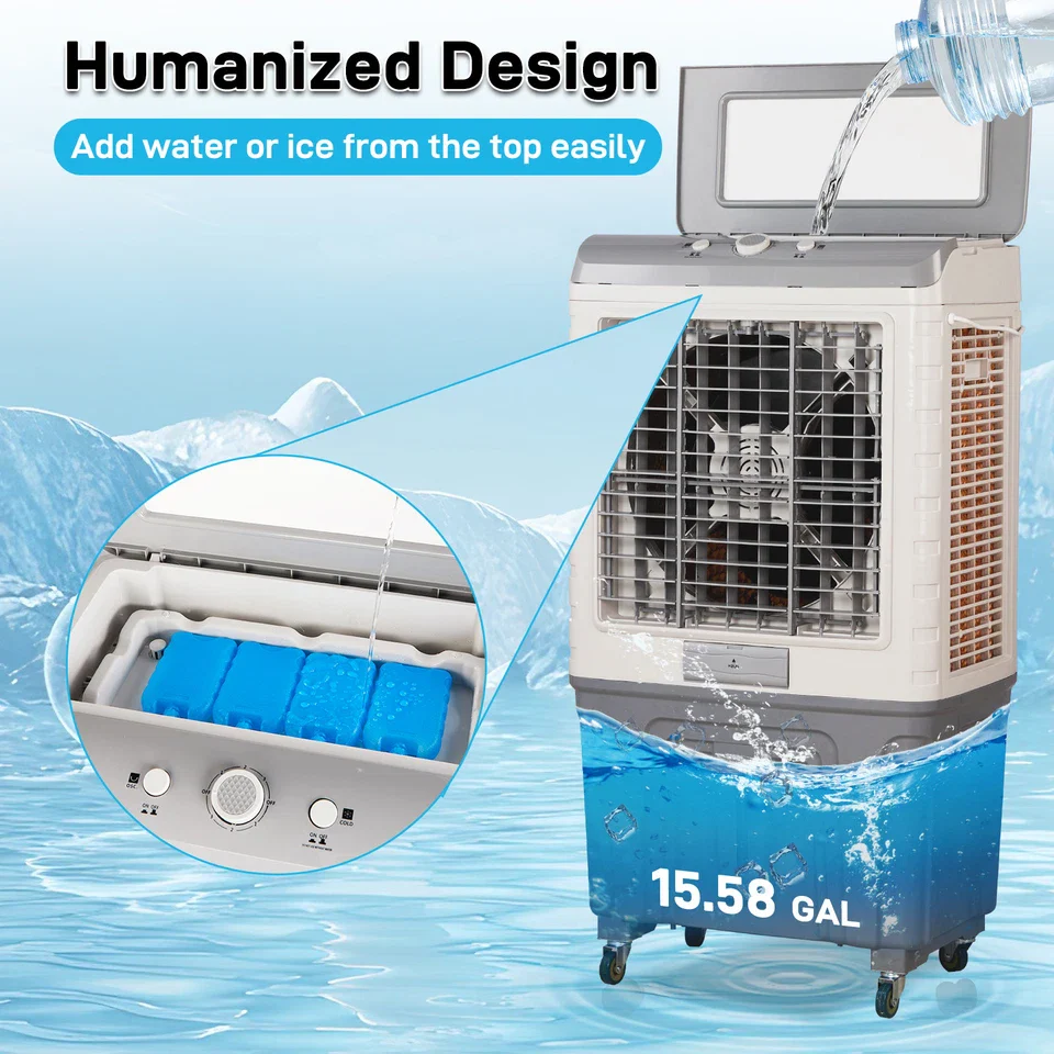 15Gal Portable Evaporative Swamp Cooler - Image 5
