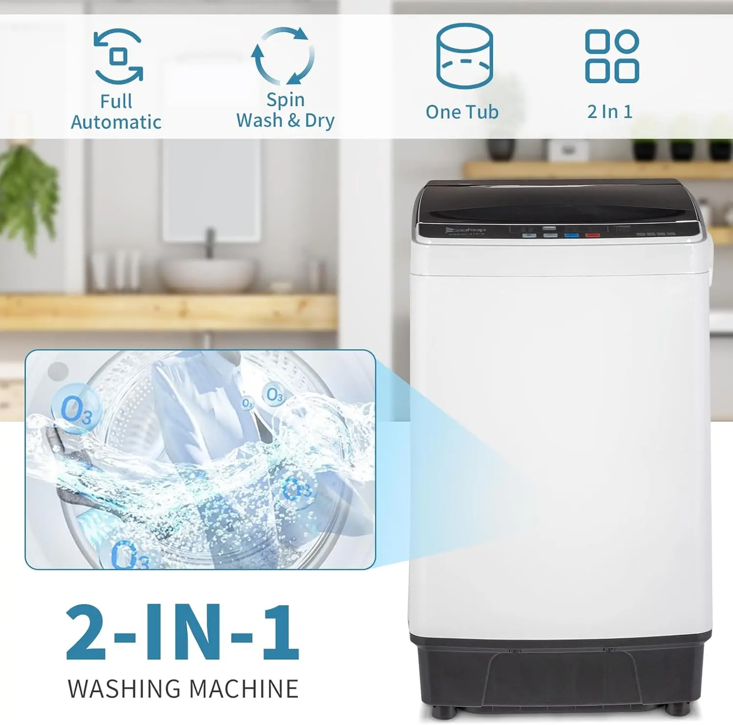 17.6lbs Portable Apartment Ventless Washer & Spin Dryer - Image 3