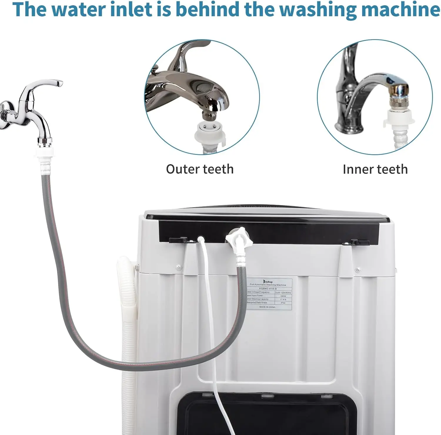 17.6lbs Portable Apartment Ventless Washer & Spin Dryer - Image 4