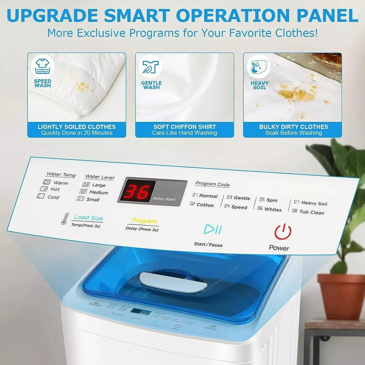 17.8lbs Portable Apartment Ventless Washer & Spin Dryer - Image 3