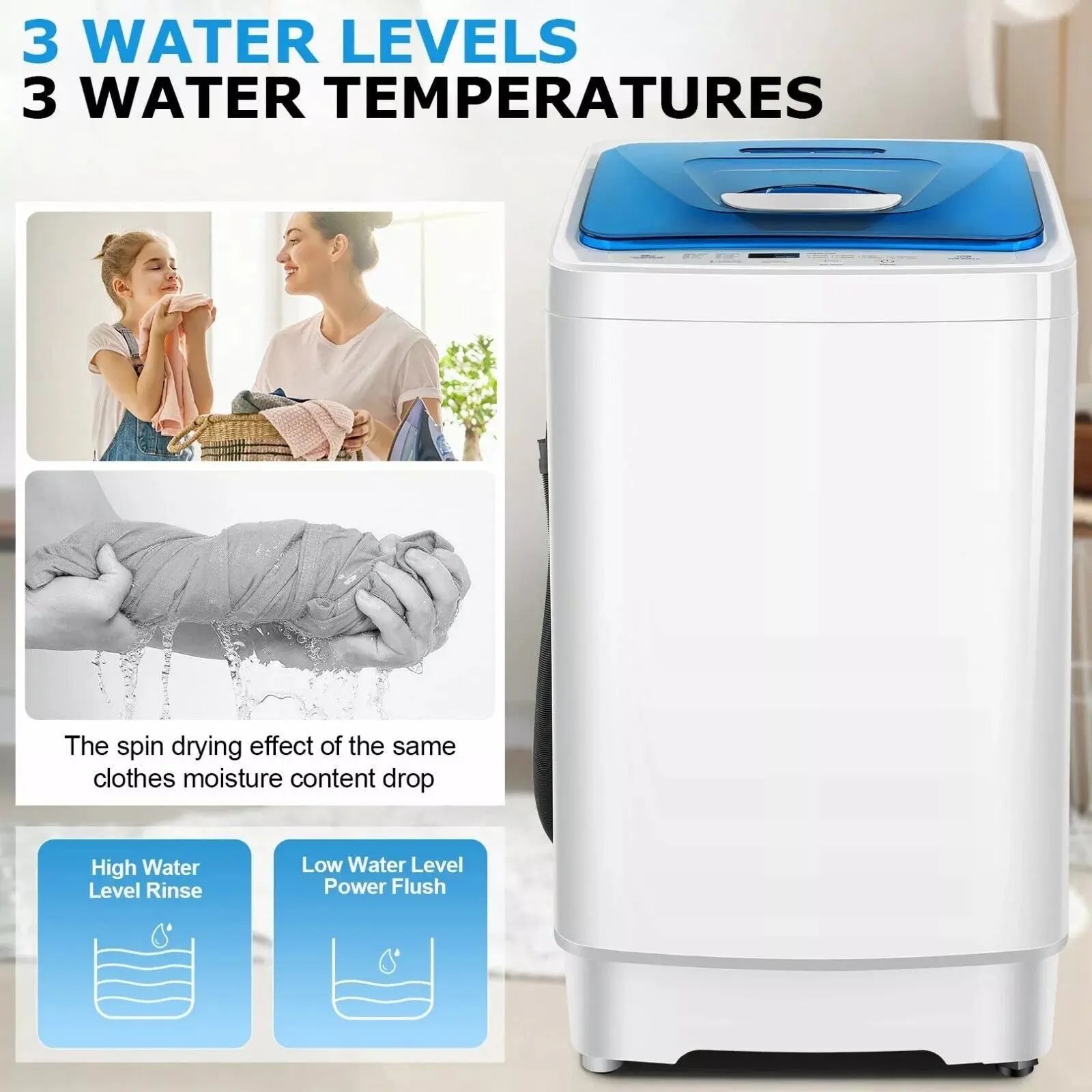 17.8lbs Portable Apartment Ventless Washer & Spin Dryer - Image 5