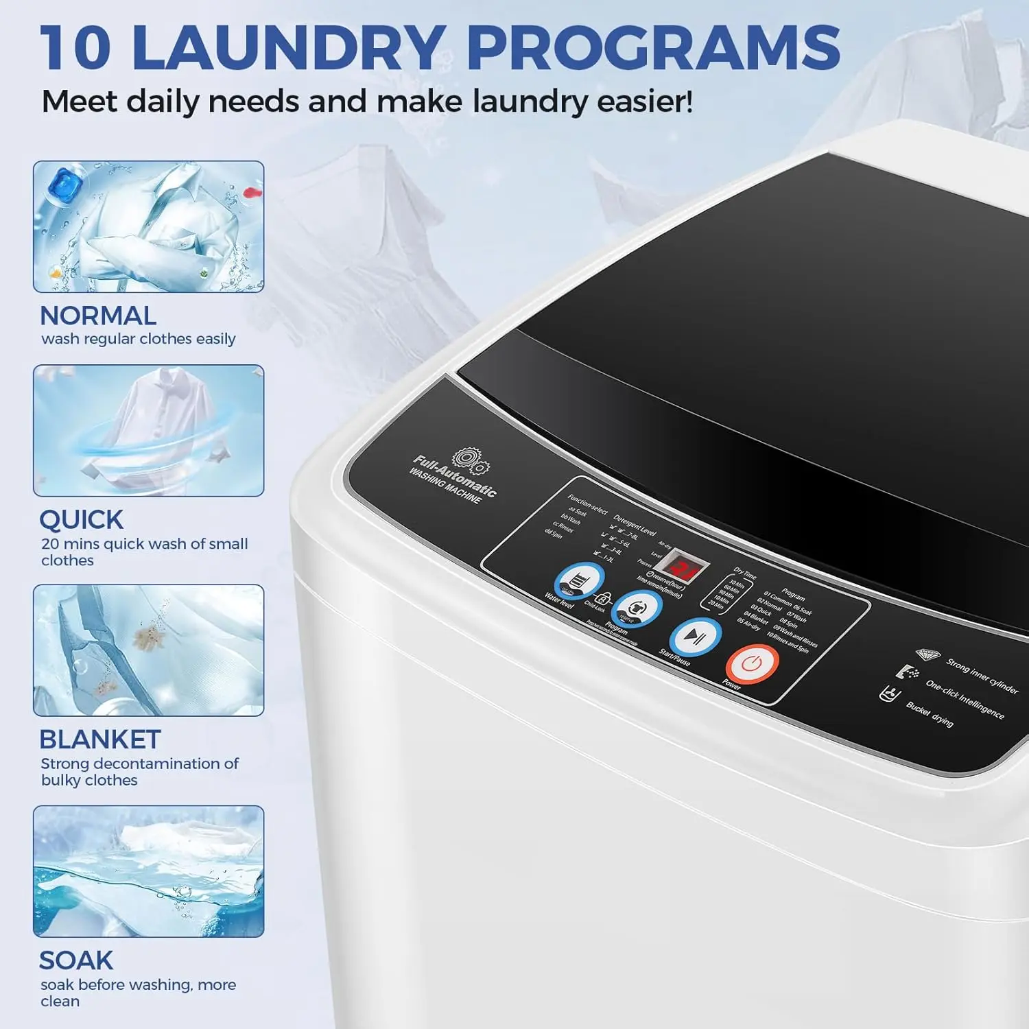 17.8lbs Portable Apartment Ventless Washer & Spin Dryer - Image 5