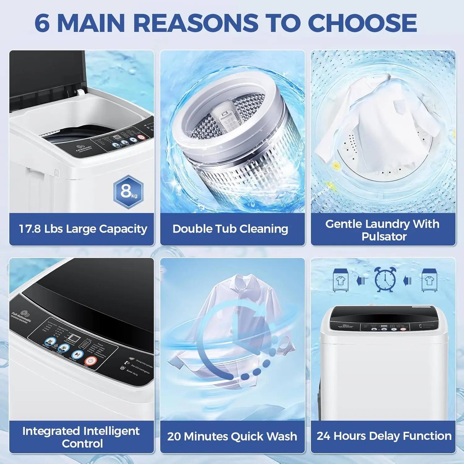 17.8lbs Portable Apartment Ventless Washer & Spin Dryer - Image 7
