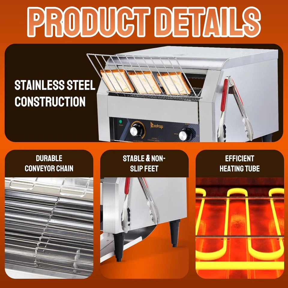 1700W Restaurant Commercial Toaster - Image 3