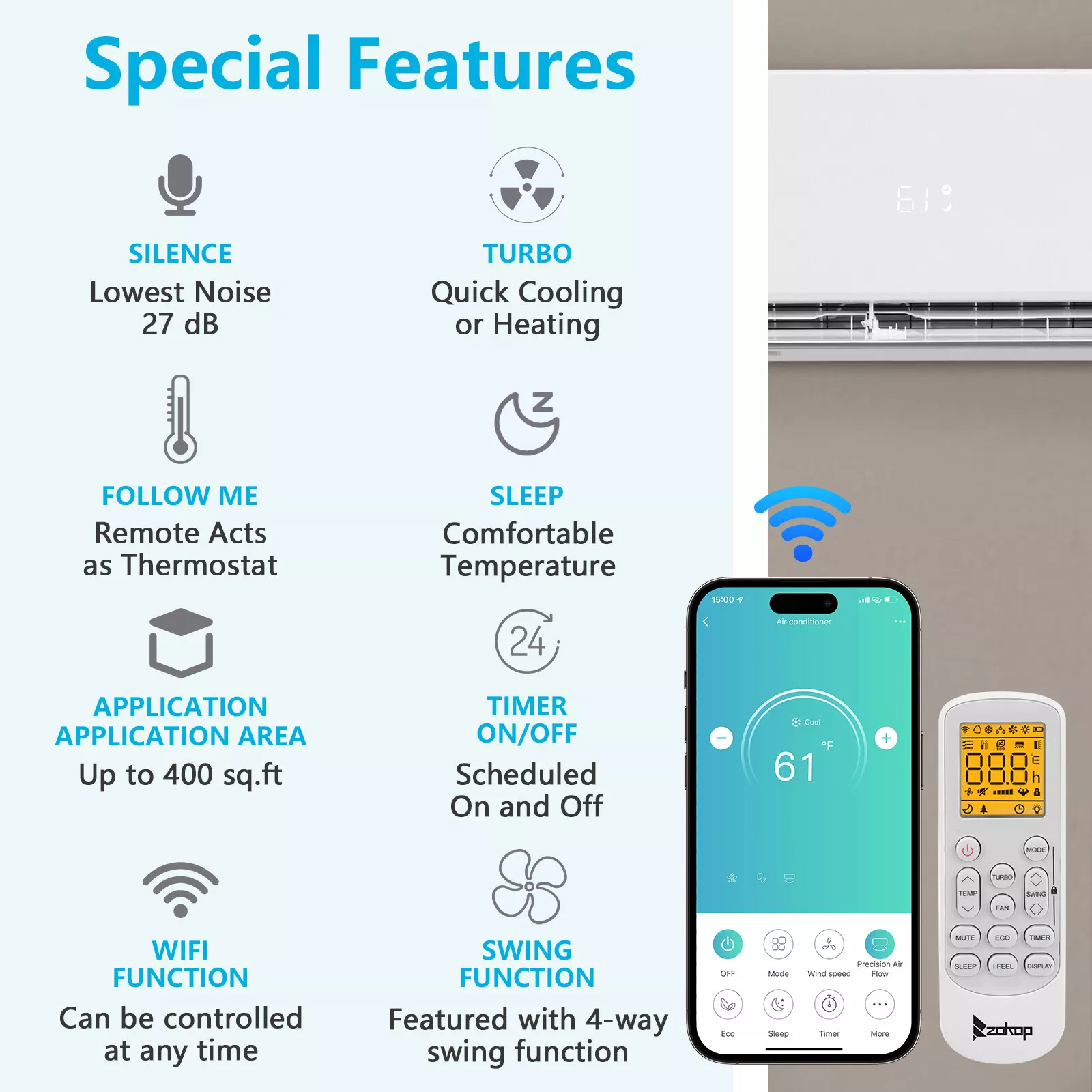 18000 BTU Mini Split Heat Pump Air Conditioner - Image 3