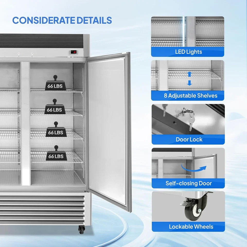 2 Door Commercial Upright Refrigerator - Image 7