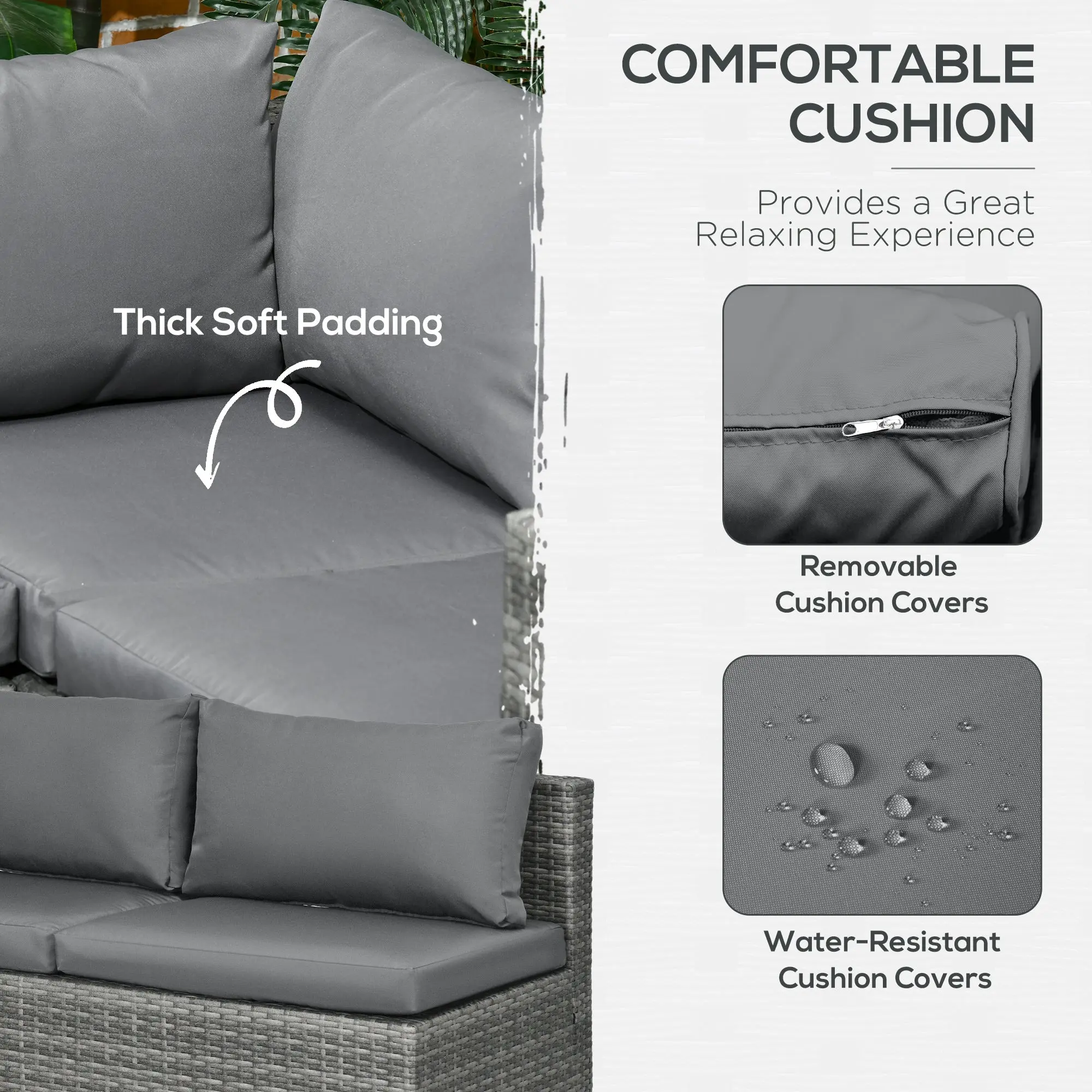 2 Piece Rattan Outdoor Patio Couch Set - Image 5