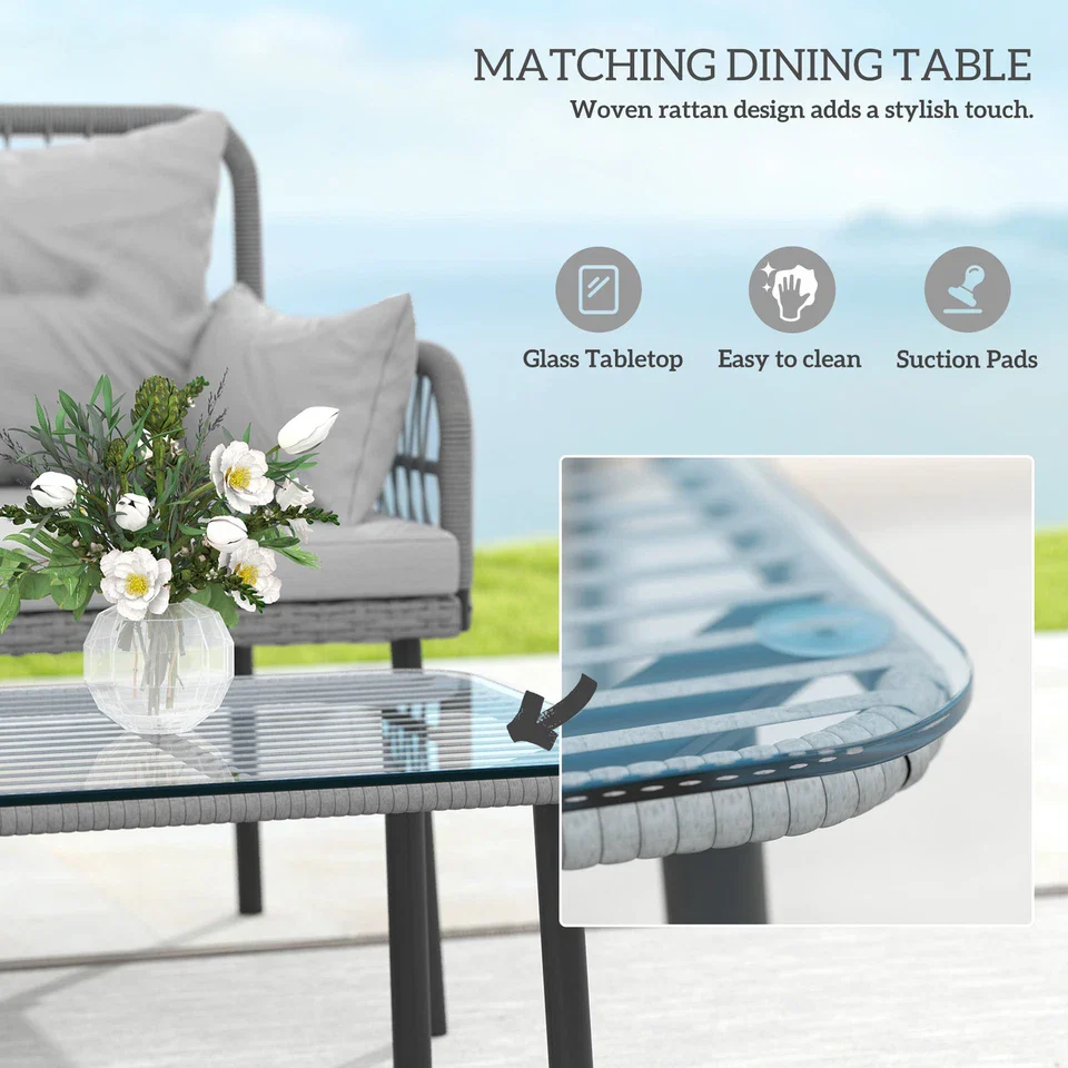 2 Piece Wicker Outdoor Patio Couch Set - Image 5