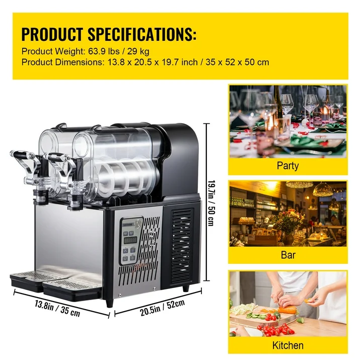 2 Tank Commercial Daiquiri Slush Machine - Image 5
