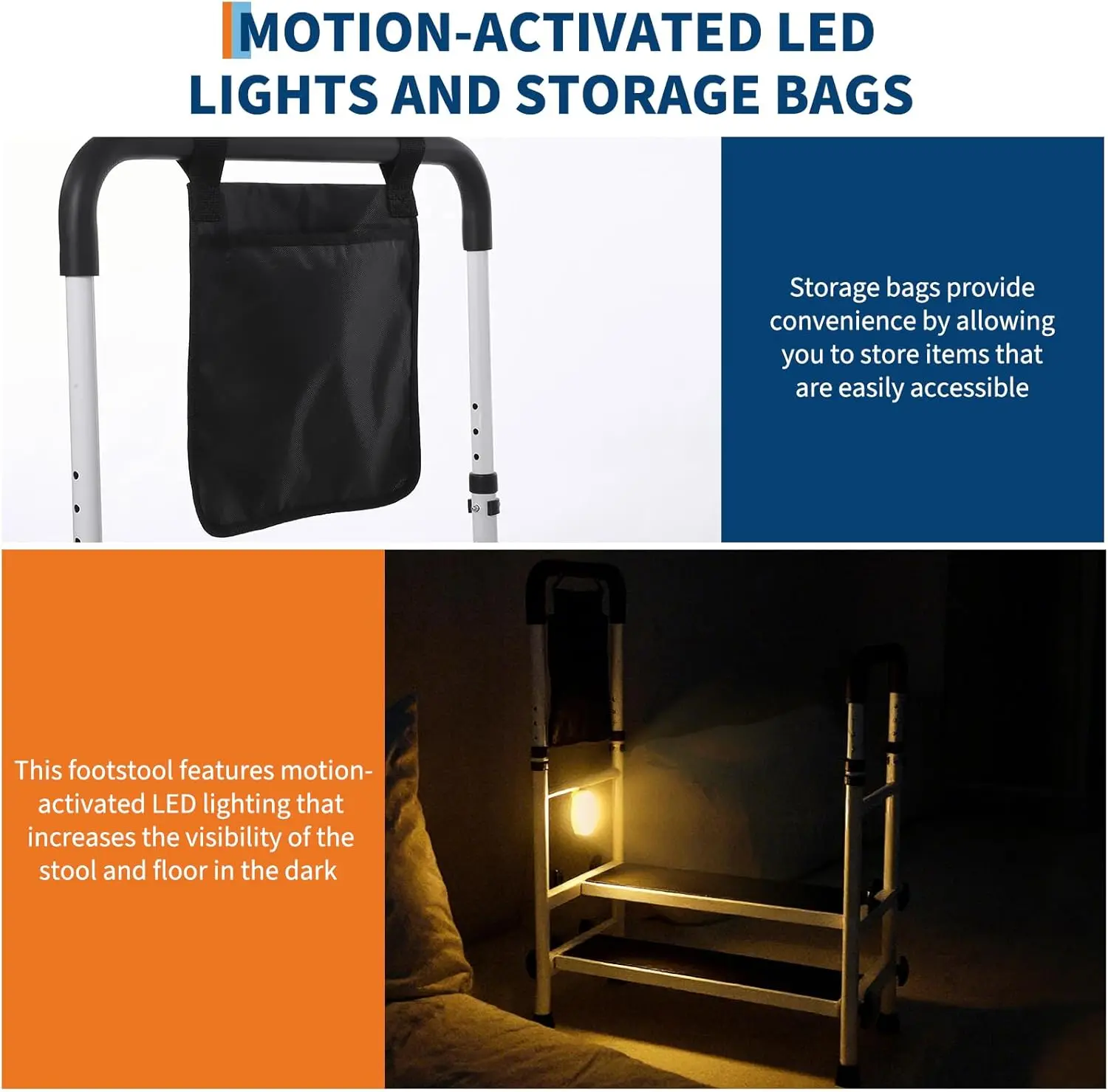 22" Elderly Bedside Step Stool (Double Steps) - Image 3