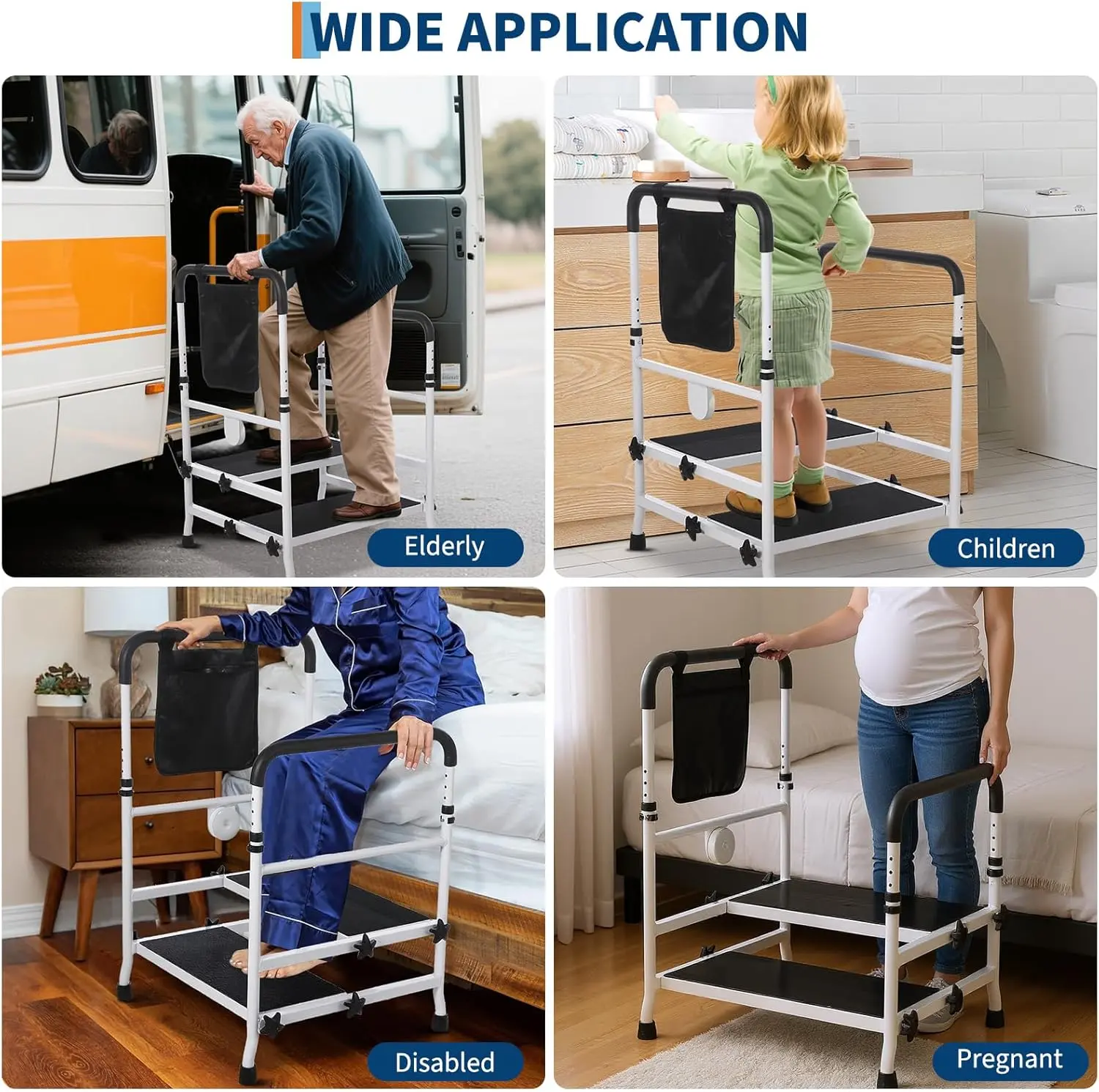 22" Elderly Bedside Step Stool (Double Steps) - Image 6