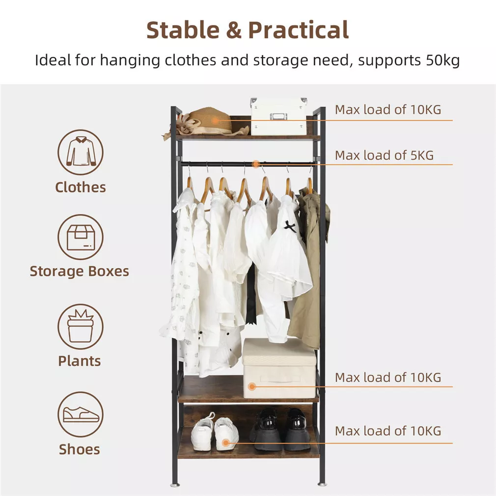 23" Heavy Duty Wardrobe Clothes Rack - Image 3