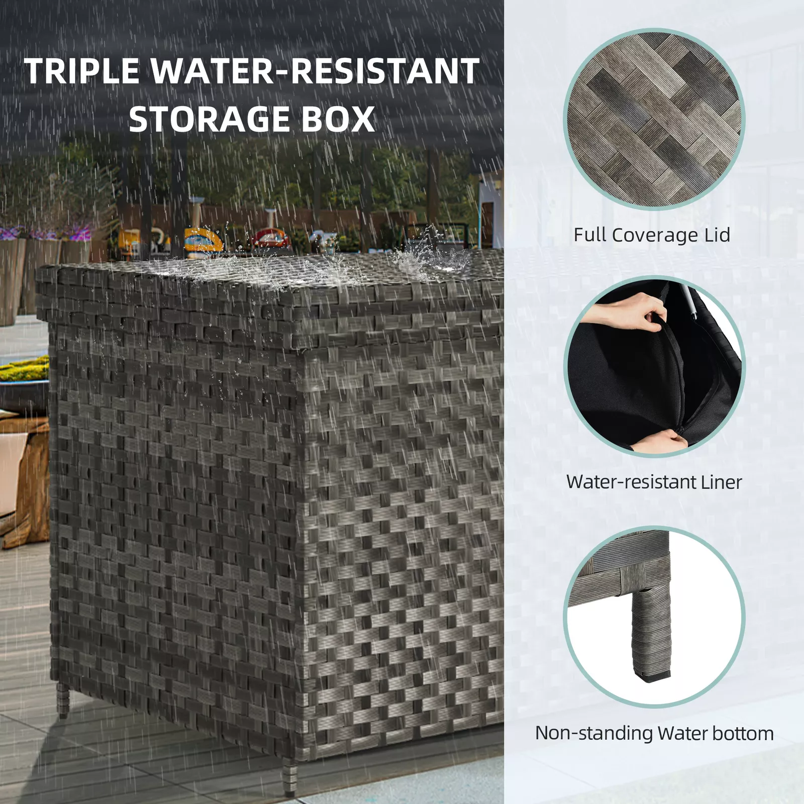 230 Gallon Outdoor Waterproof Storage Deck Box - Image 5