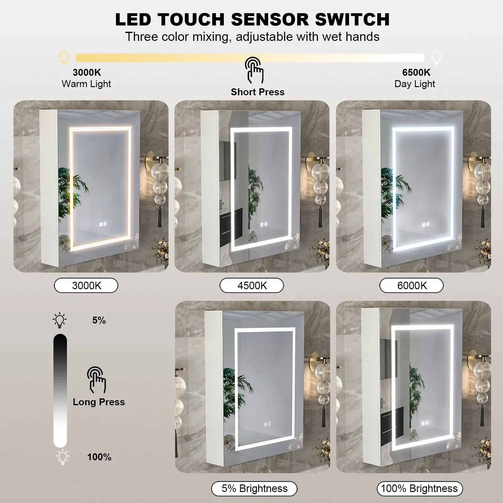 24" Mirrored Lighted Medicine Cabinet - Image 4