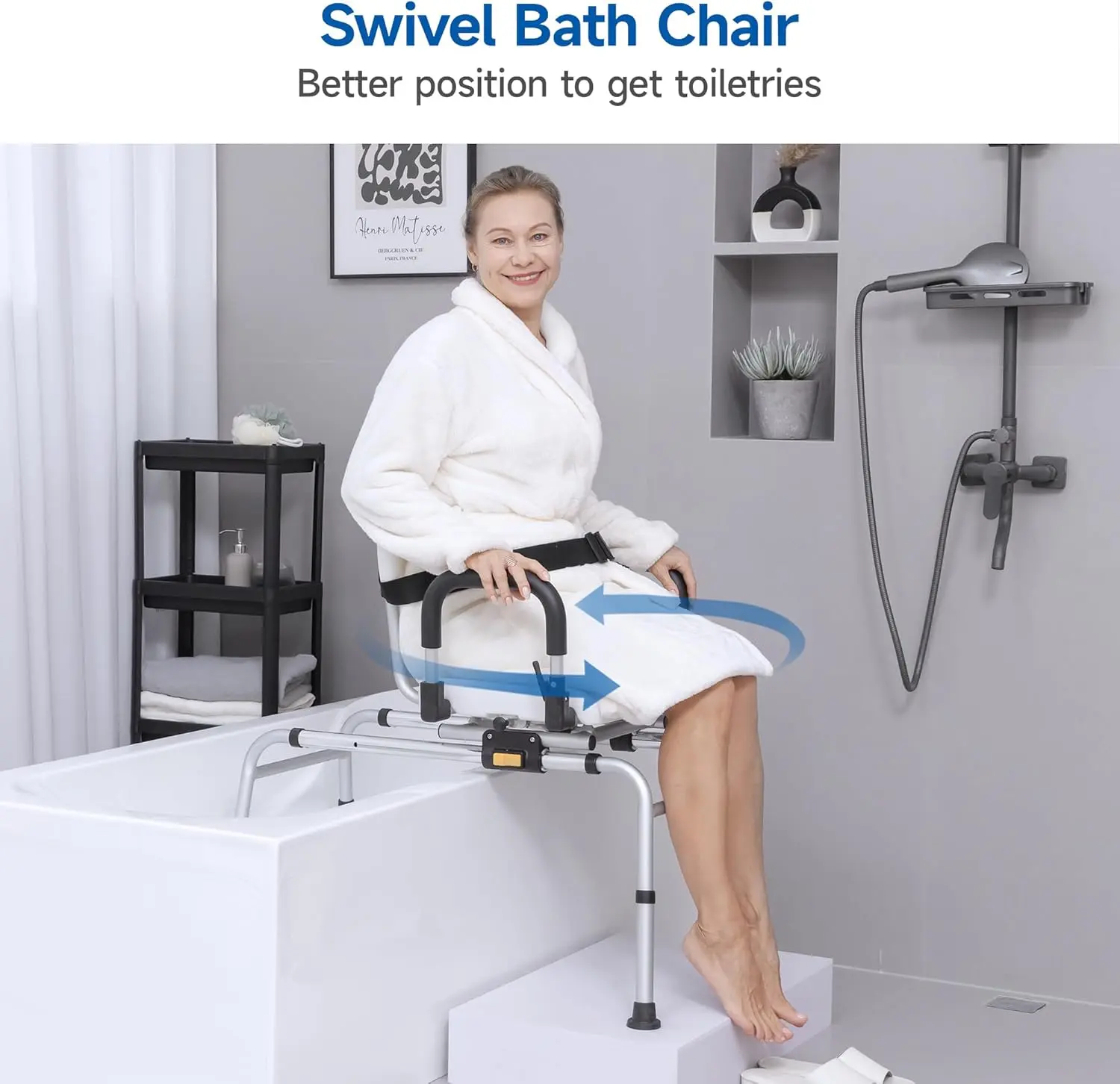 240lbs Swivel Shower Transfer Bench - Image 3