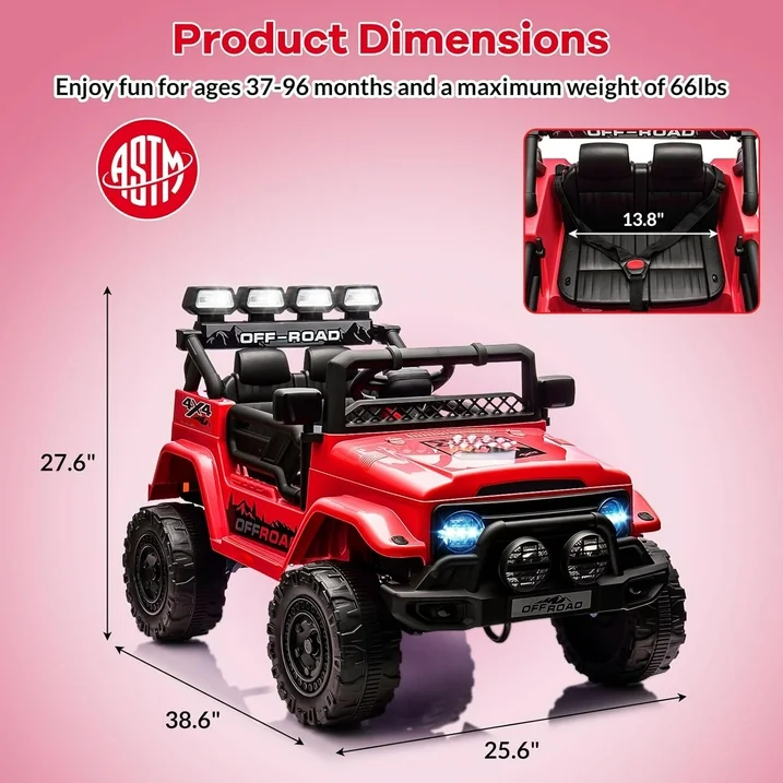 24V2 Jeep Kids Ride-On Car W/ Remote Control Electric Toy - Image 4
