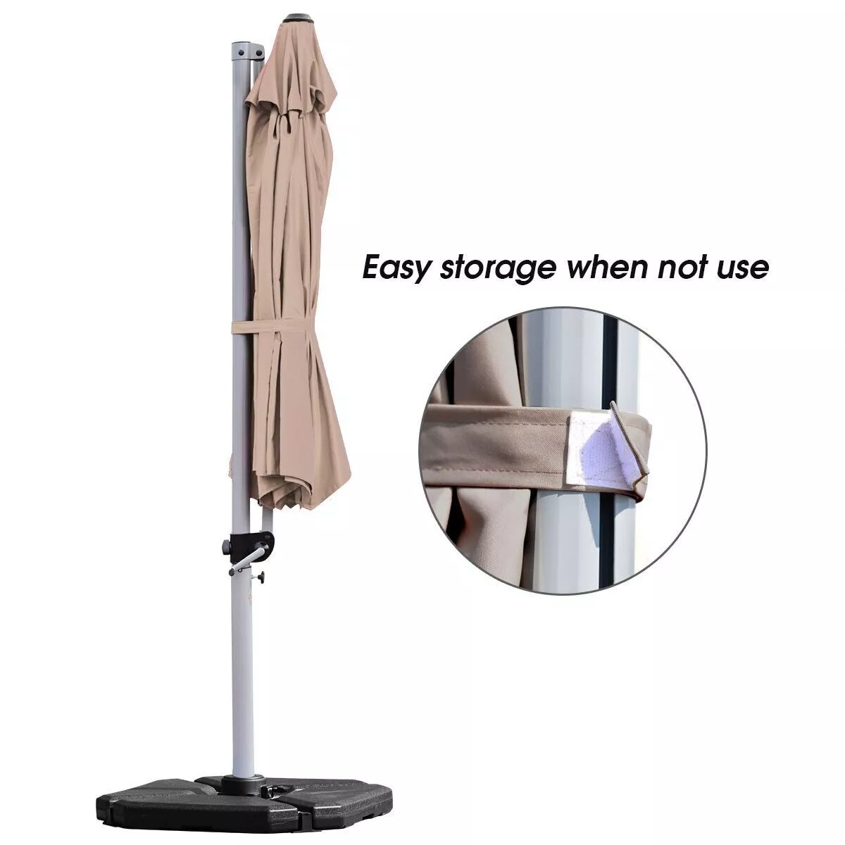 3.3x3.3 Large Outdoor Garden Cantilever Umbrella - Image 2