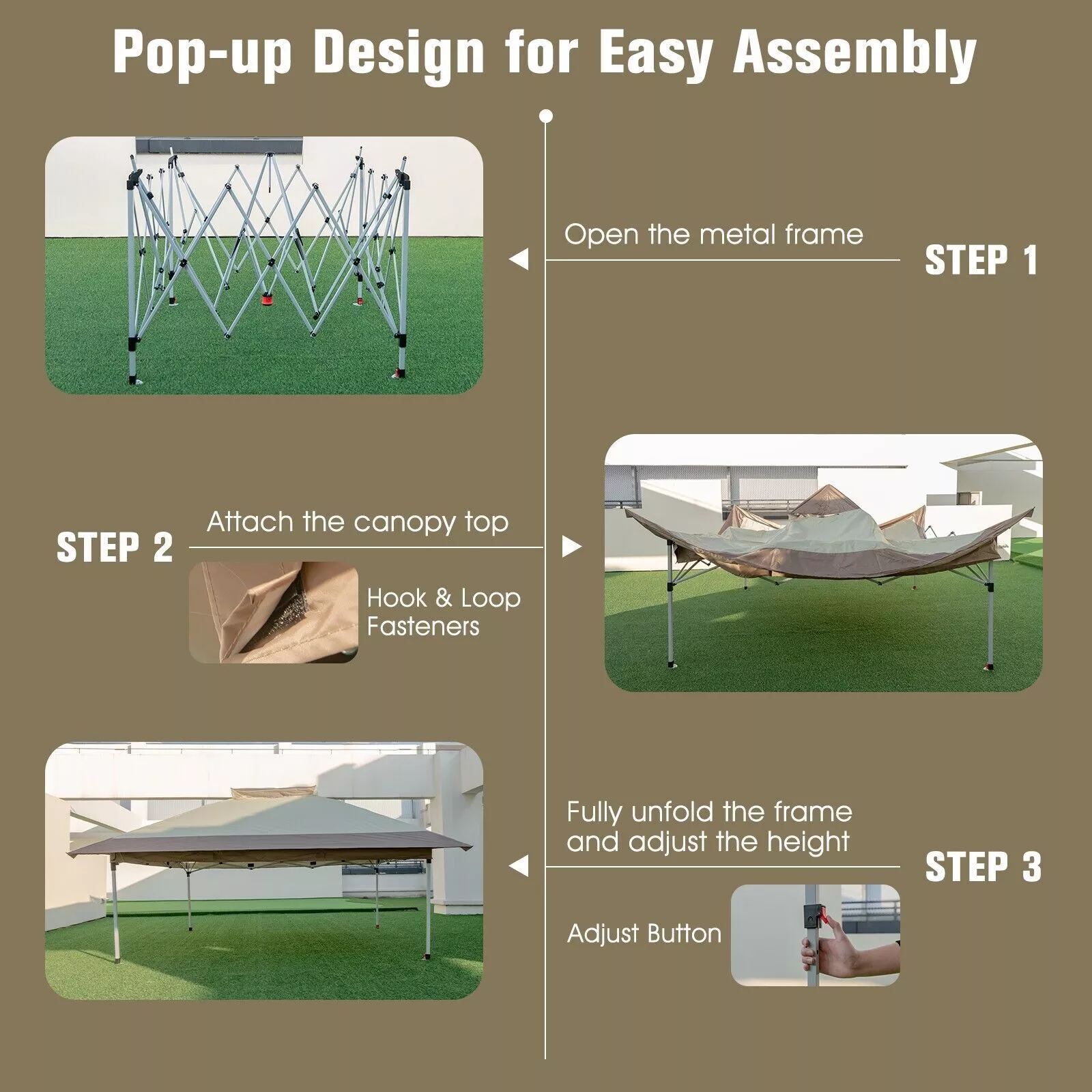 3.5x3.5 Outdoor Pop Up Garden Gazebo - Image 7