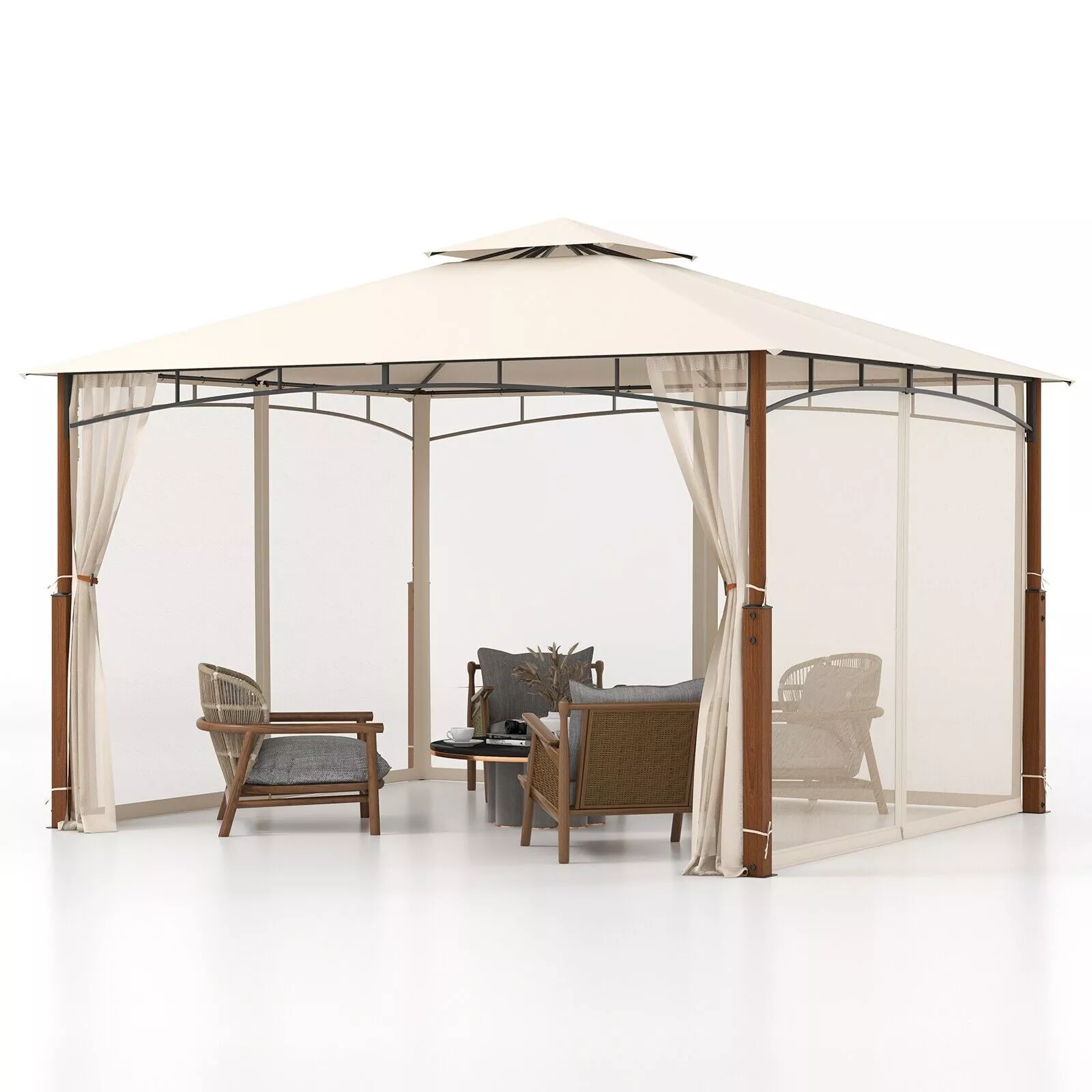 3.6x3 Outdoor Garden Gazebo With Sides - Image 2