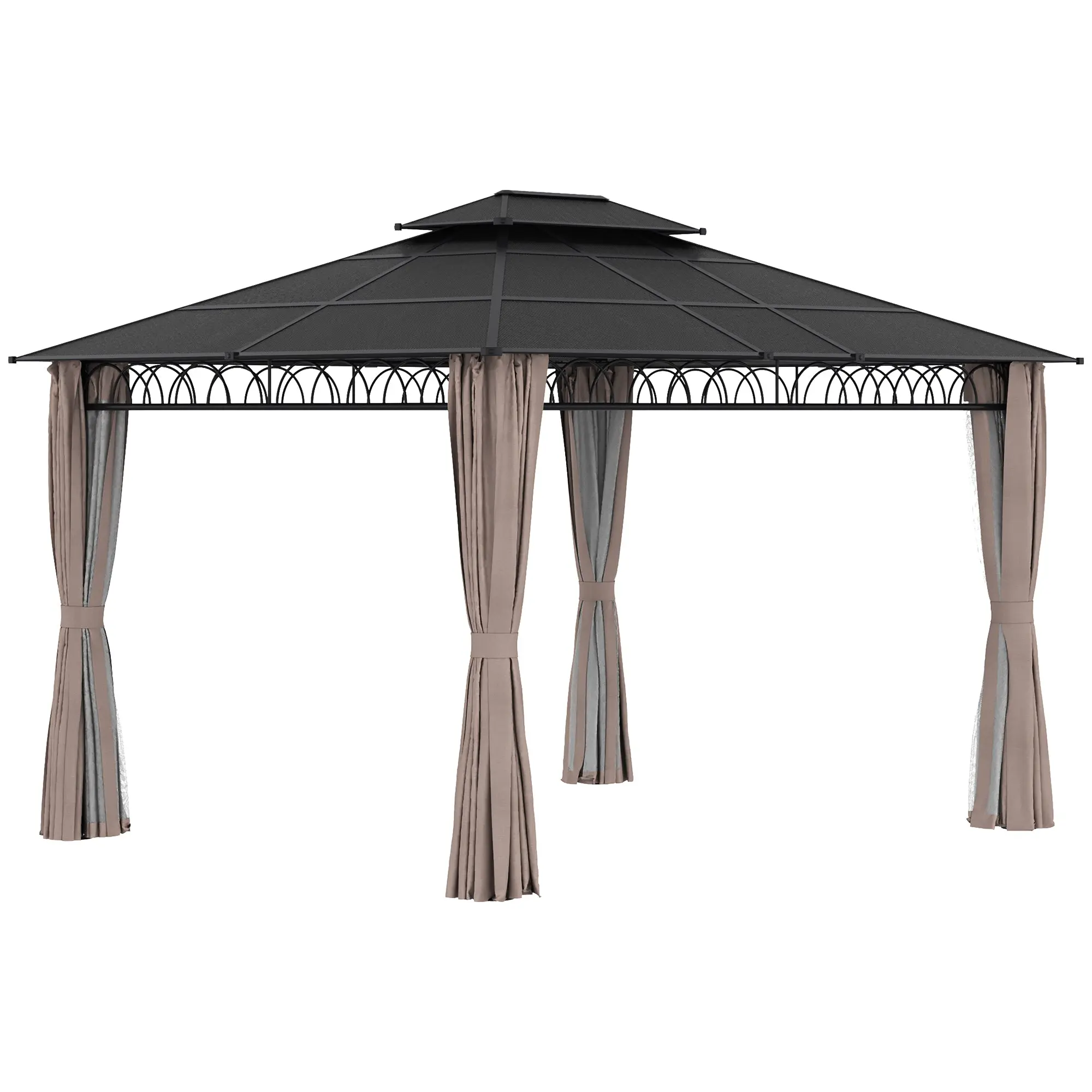 3.6x3 Outdoor Hard Top Garden Gazebo With Sides - Image 2