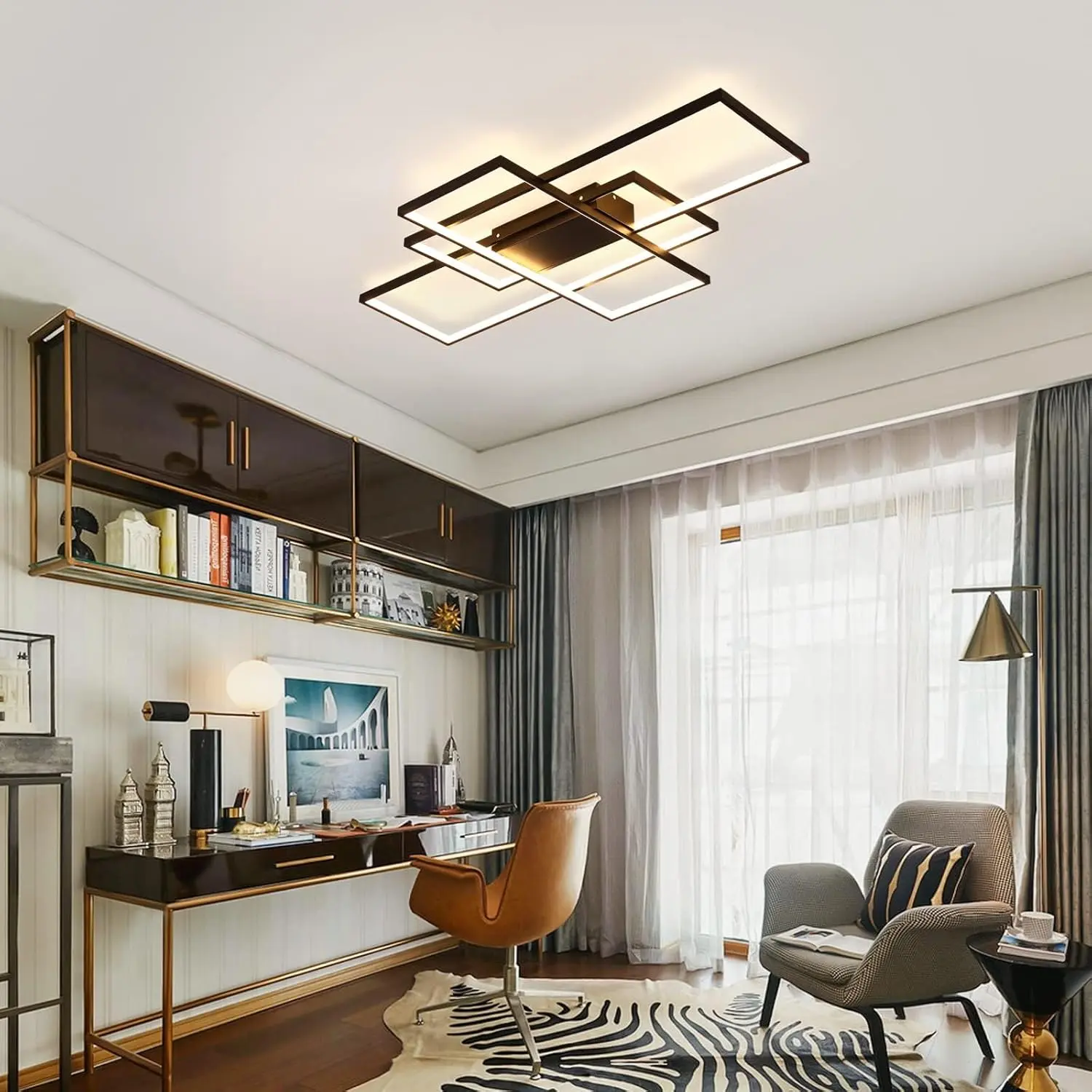 3 Geometric LED Flush Mount Ceiling Light - Image 2