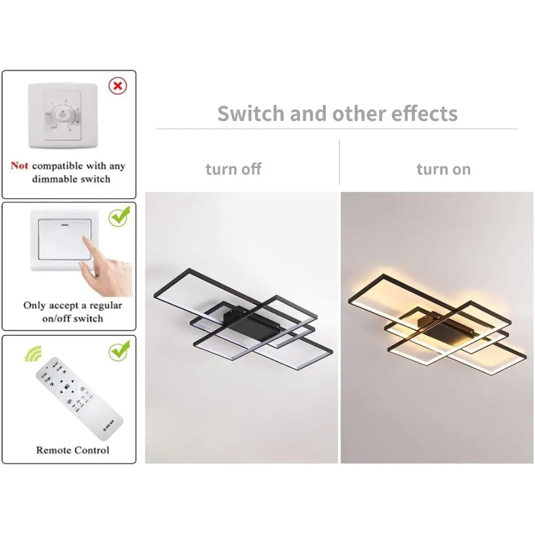 3 Geometric LED Flush Mount Ceiling Light - Image 4