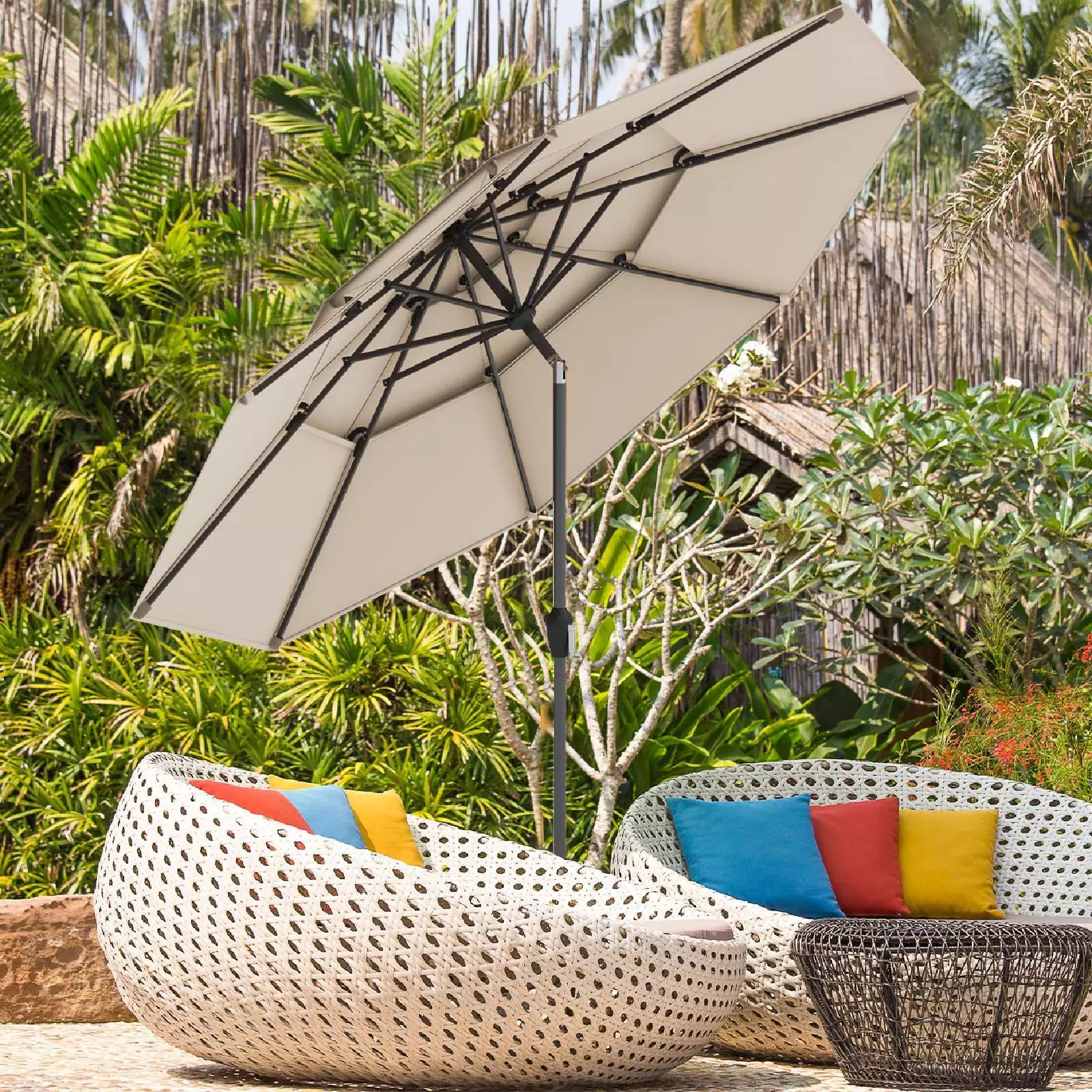 3 Tier Large Outdoor Garden Umbrella