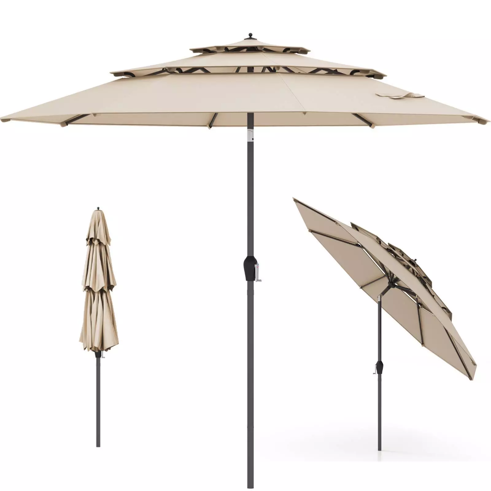 3 Tier Large Outdoor Garden Umbrella - Image 2