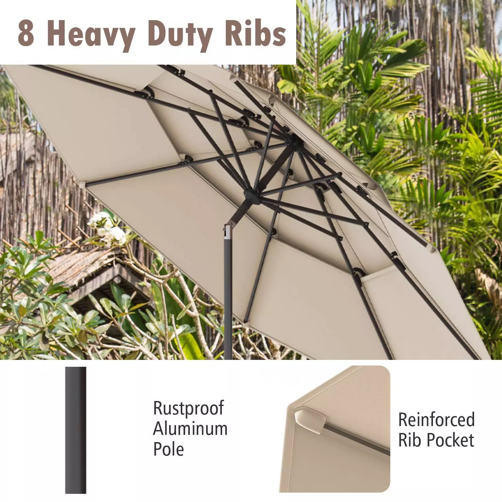 3 Tier Large Outdoor Garden Umbrella - Image 3