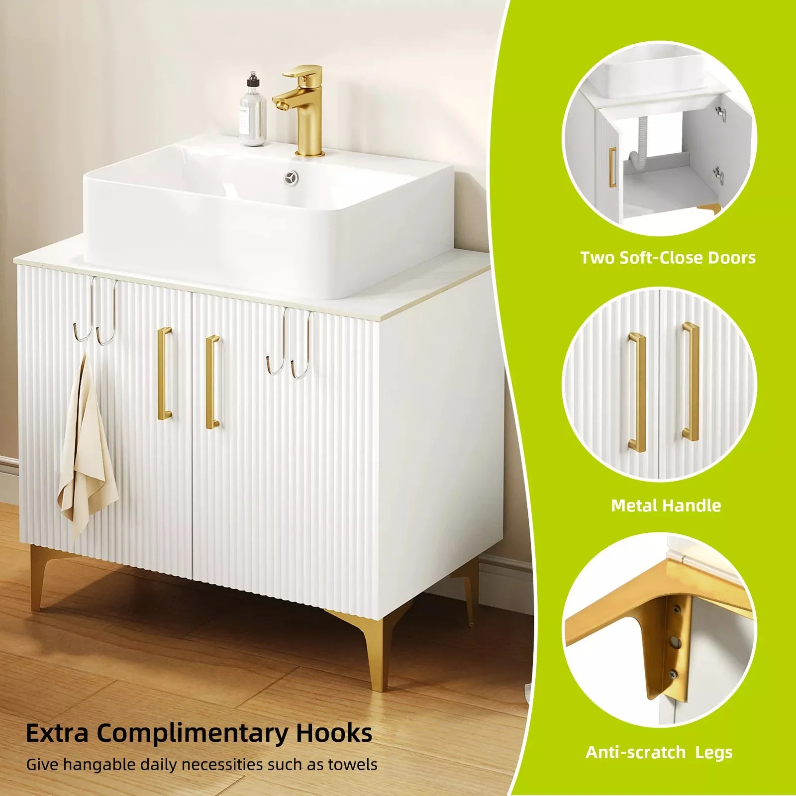 30" Bathroom Vanity Cabinet With Sink - Image 4