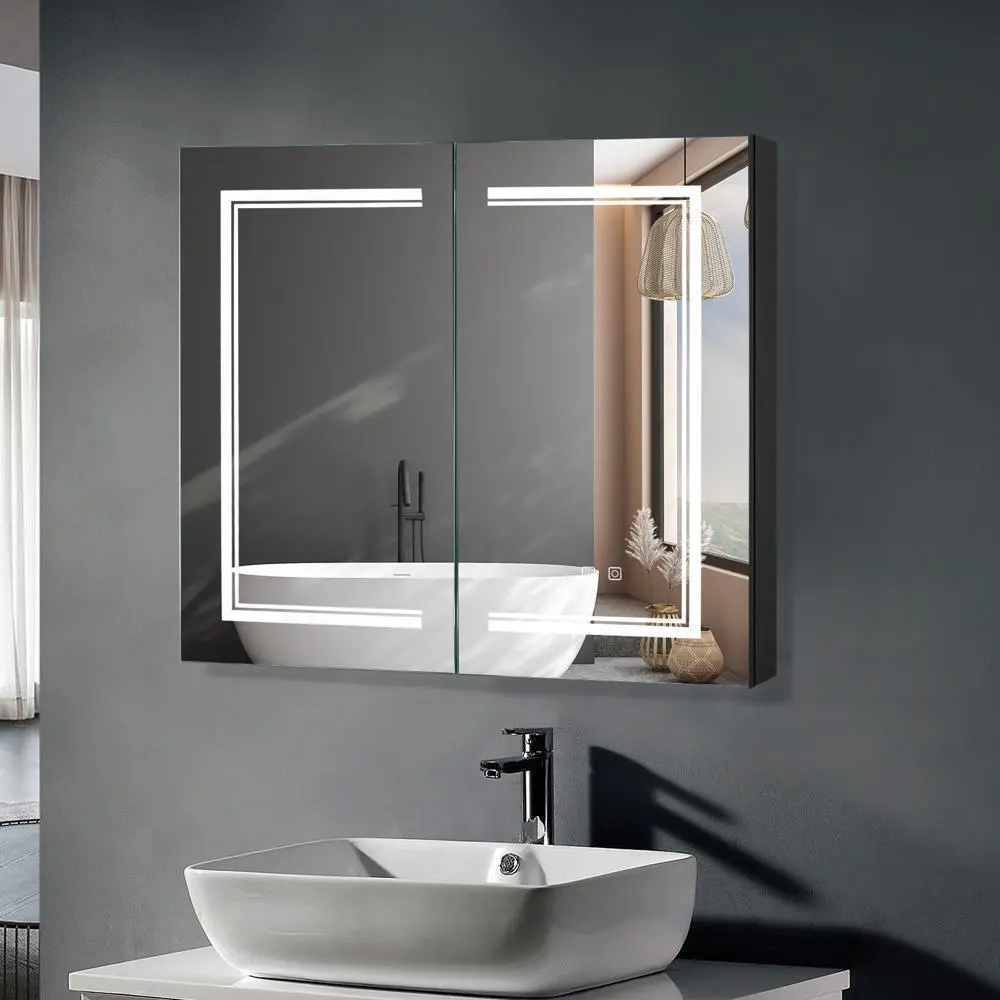 32" Mirrored Lighted Medicine Cabinet - Image 6