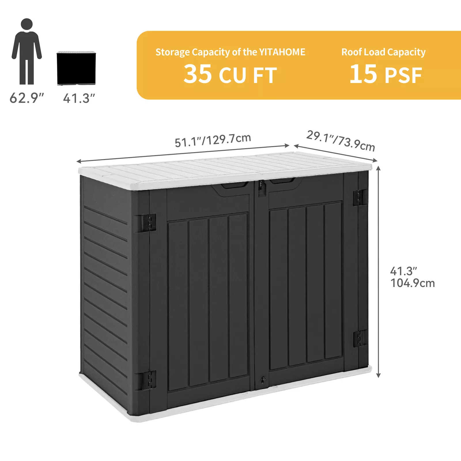 35 Cu Ft Small Outdoor Utility Storage Shed - Image 6