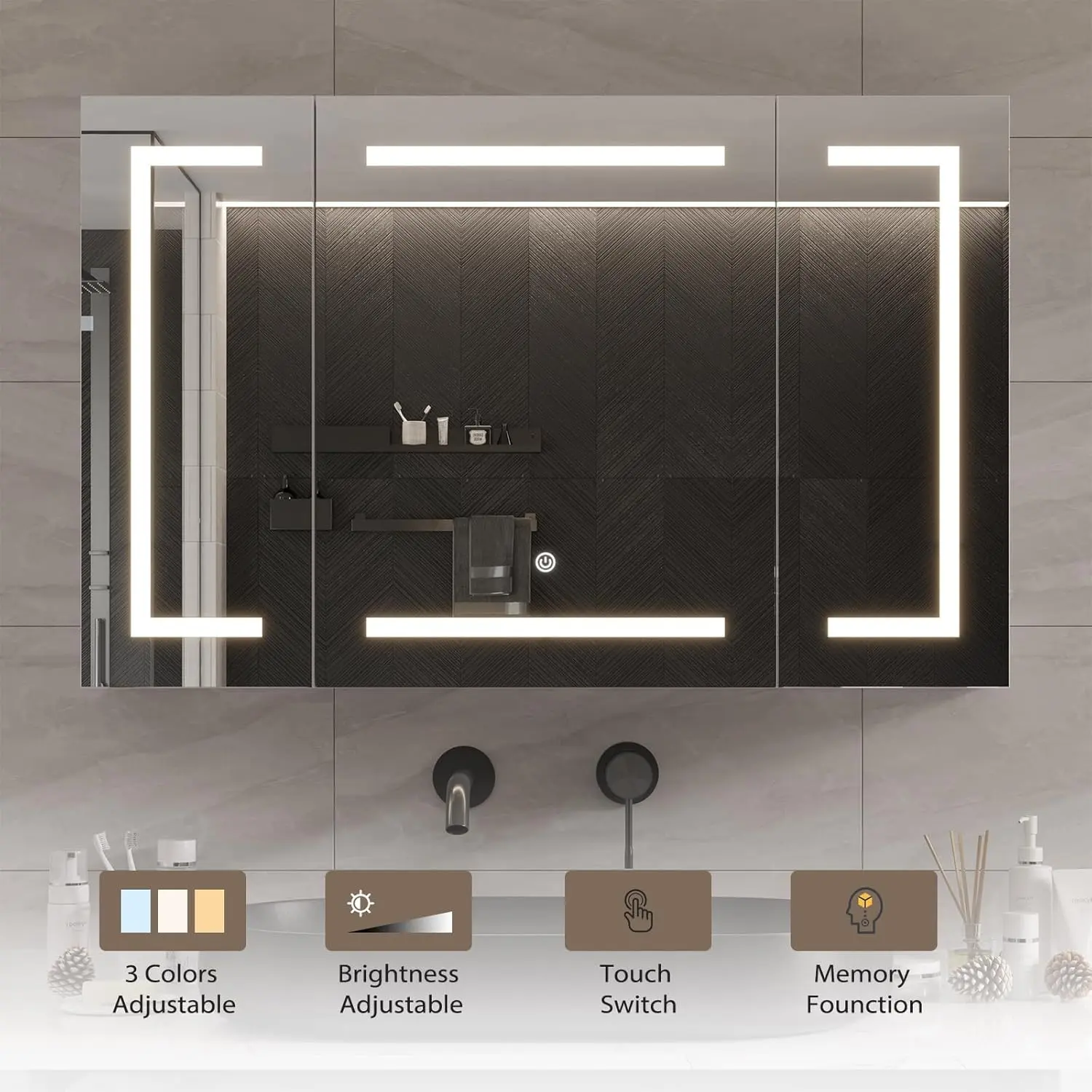 39" Mirror Lighted Medicine Cabinet - Image 3