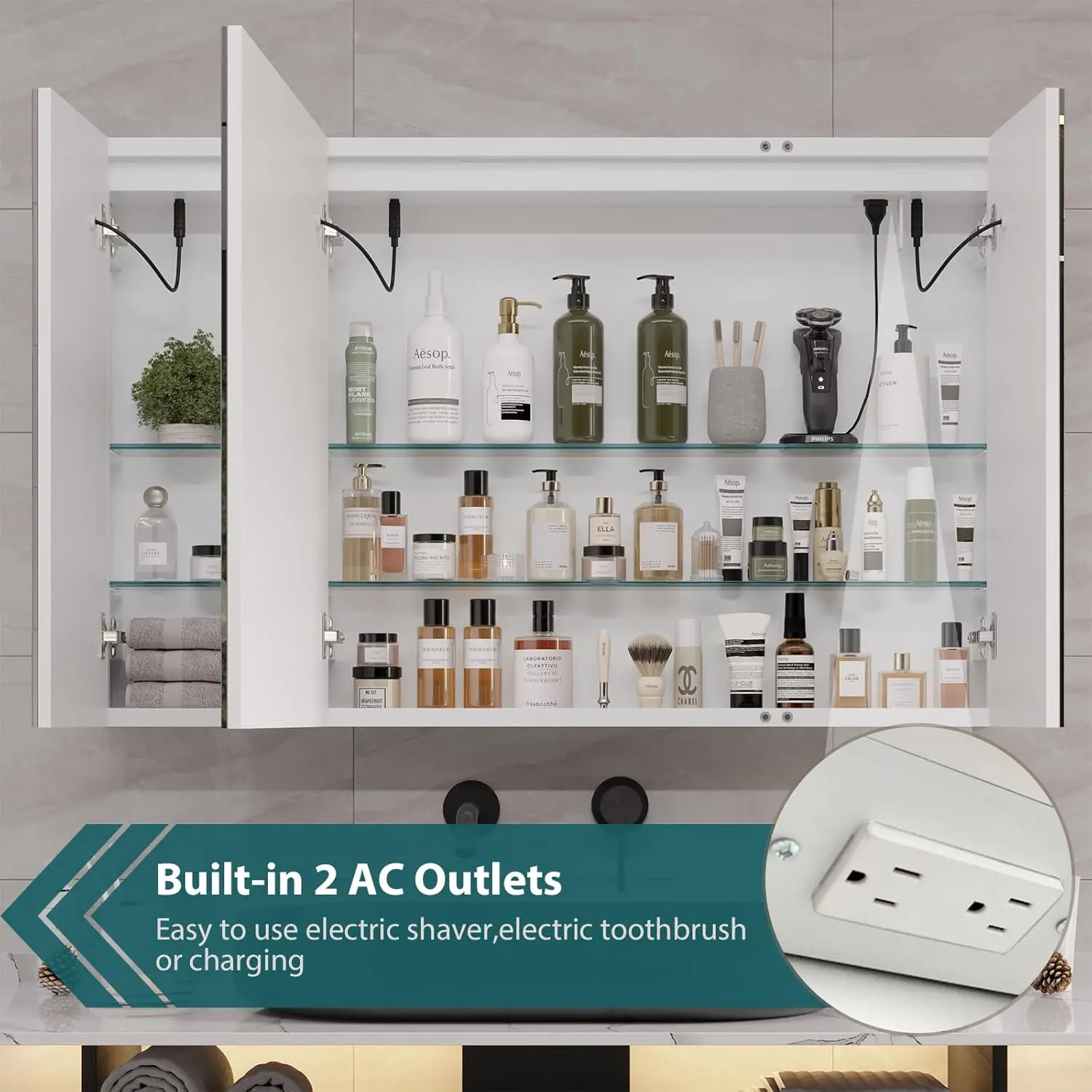 39" Mirror Lighted Medicine Cabinet - Image 4