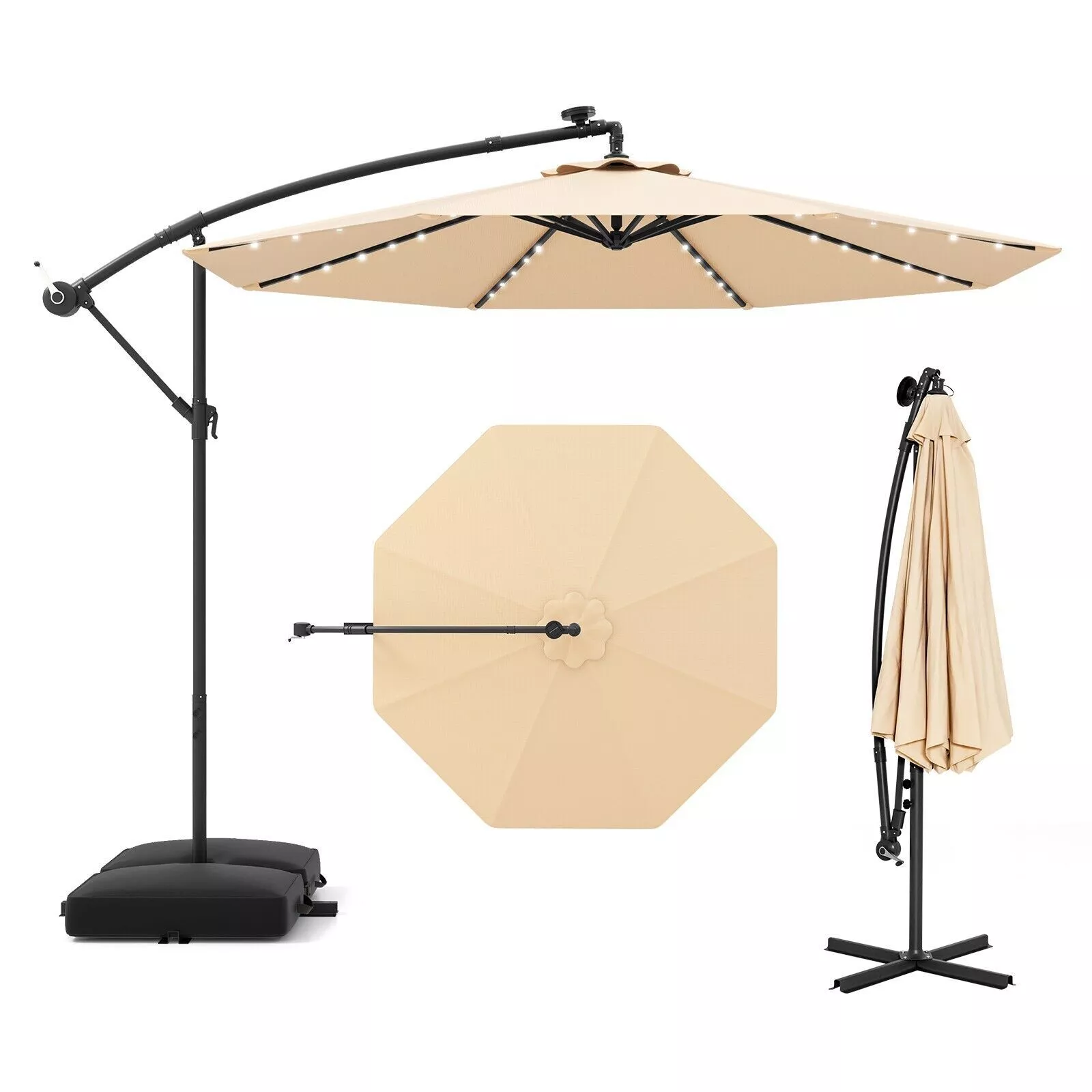 3x3 LED Large Outdoor Garden Umbrella