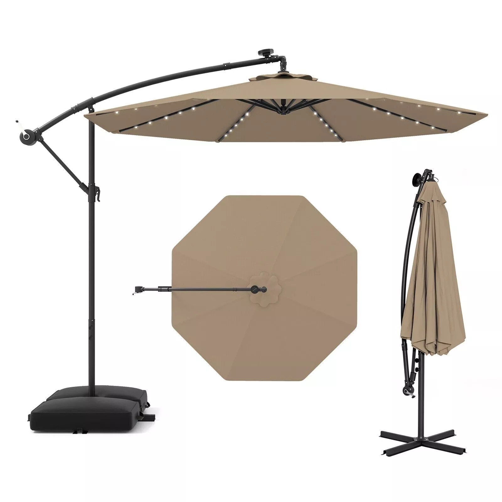 3x3 LED Large Outdoor Garden Umbrella - Image 8