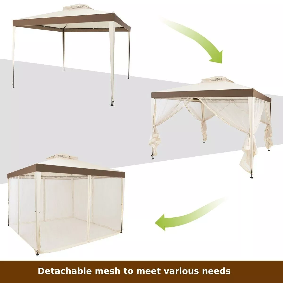 3x3 Outdoor Garden Gazebo With Sides - Image 4