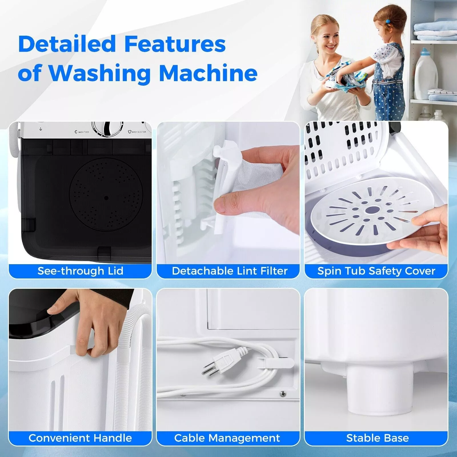 4.5KG Portable Washing Machine & Spin Dryer - Image 6