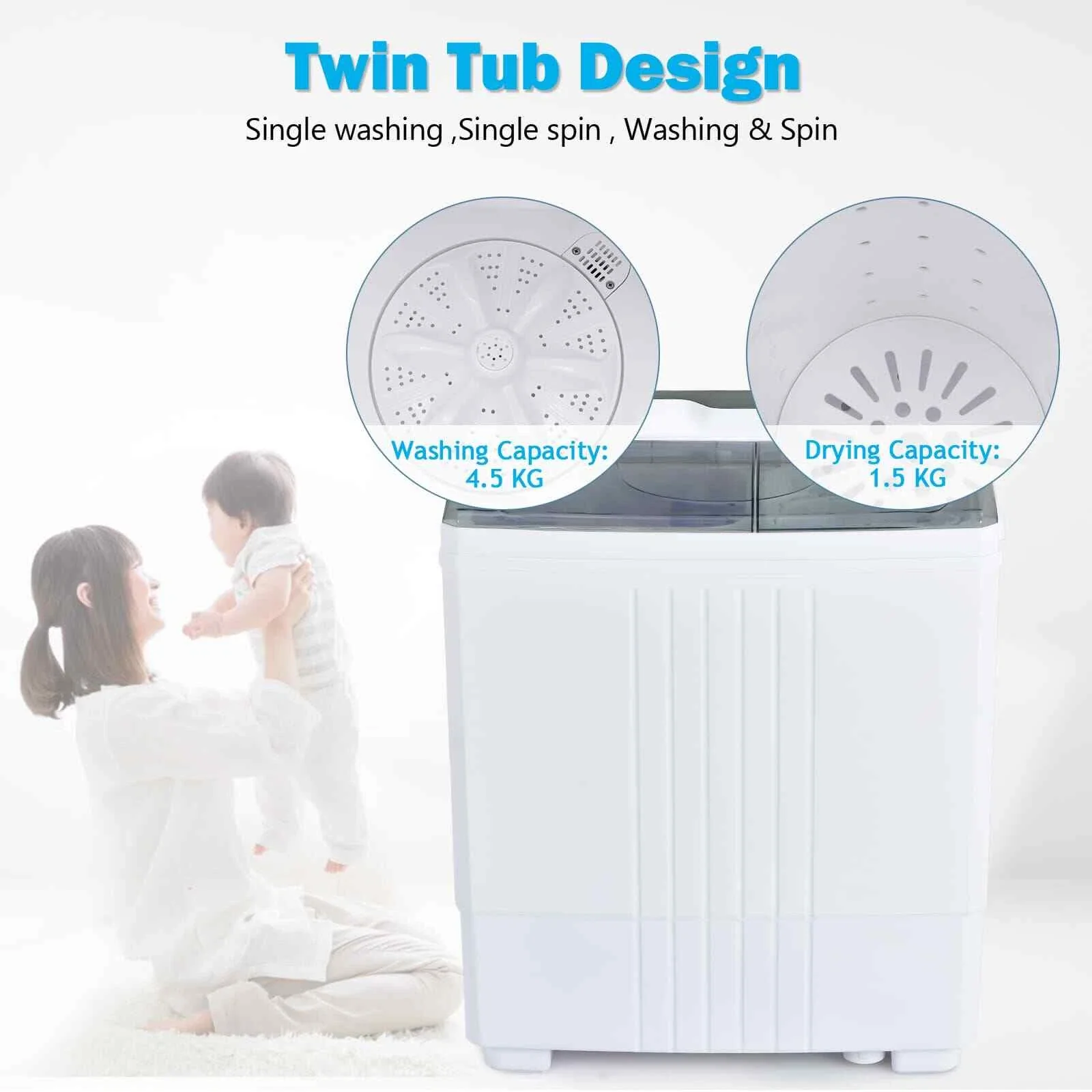 4.5KG Portable Washing Machine & Spin Dryer - Image 4