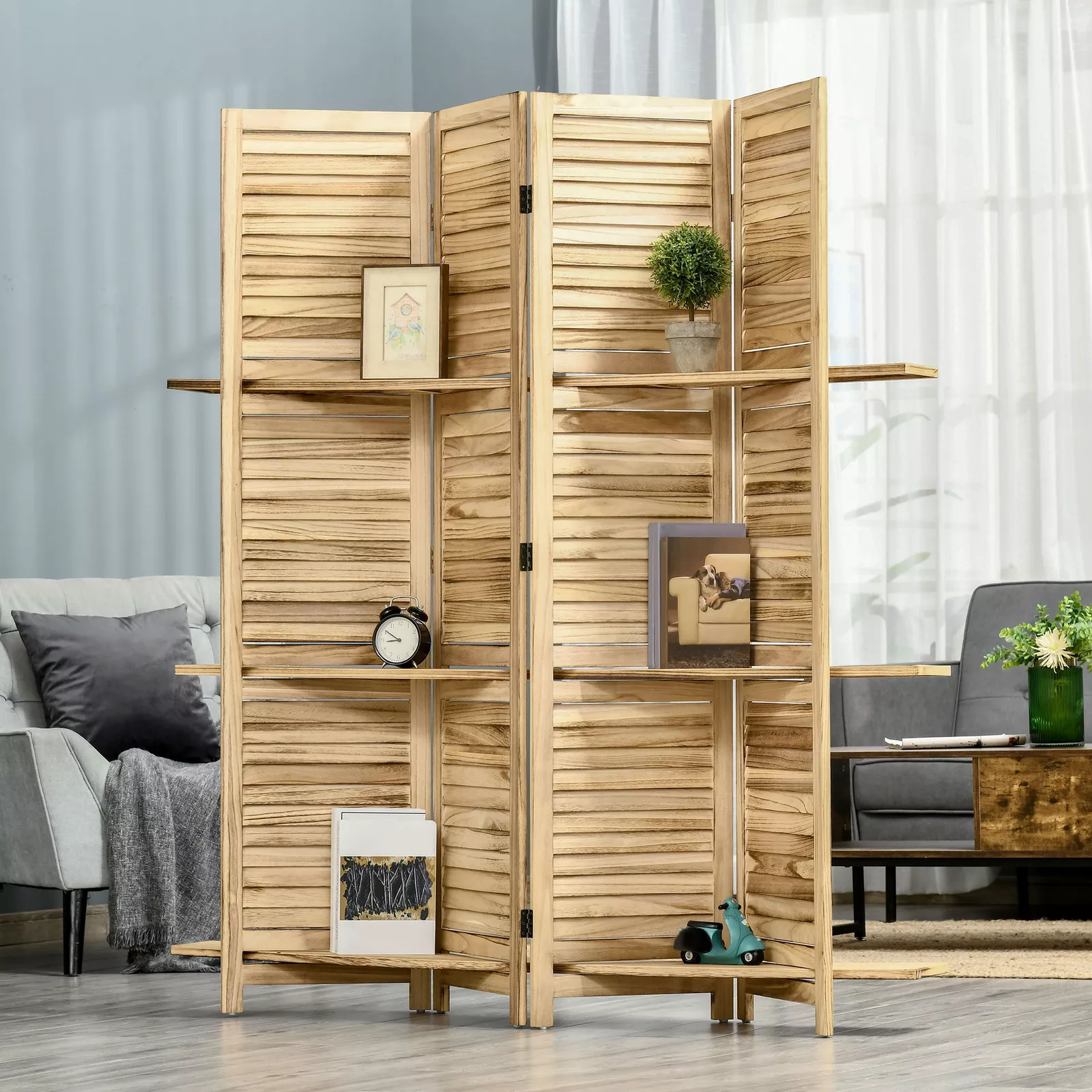 4 Panels Room Dividers Partition Wall
